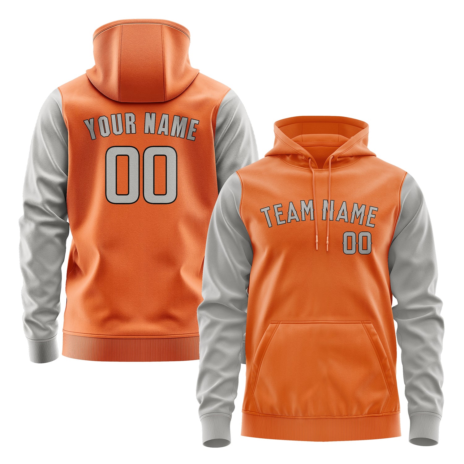 Maßgeschneidertes Orange Grau Hoodie 2828040428B31704