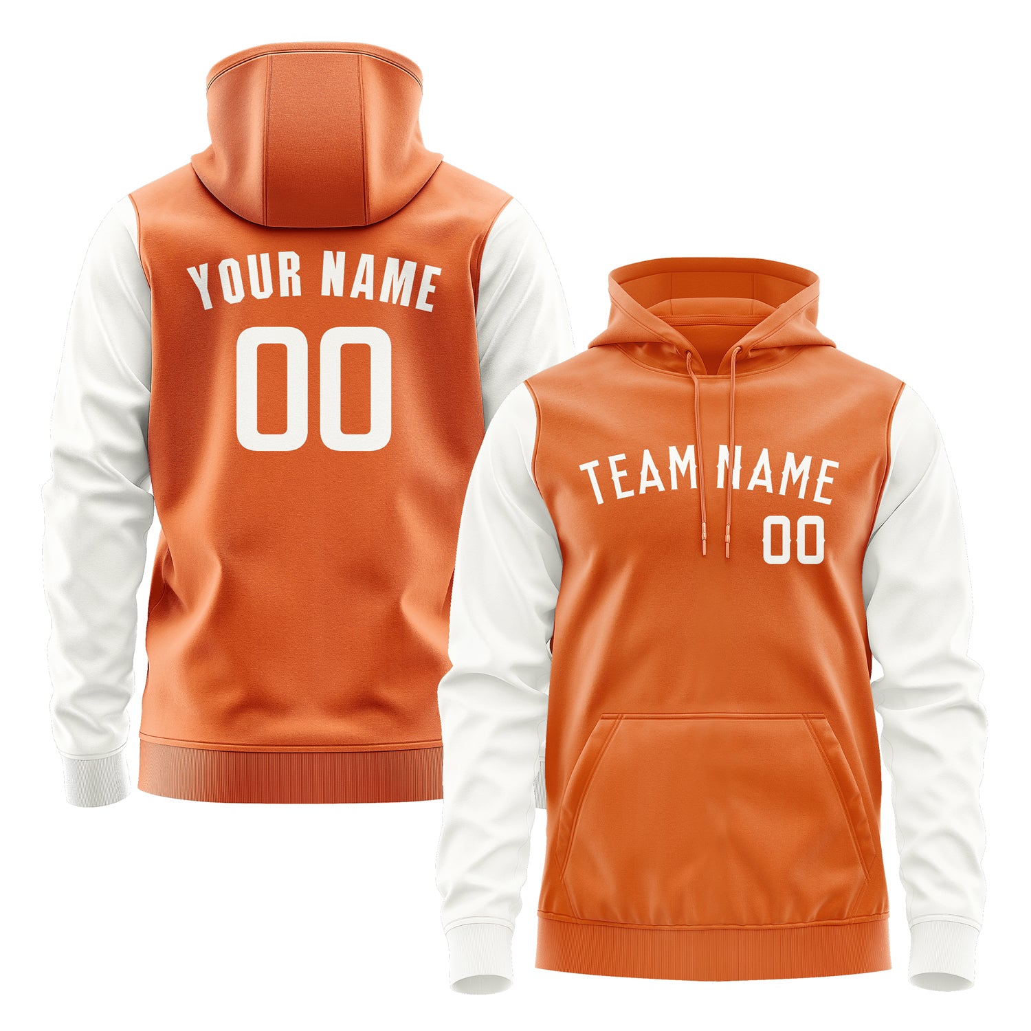 Maßgeschneidertes Orange Weiß Hoodie 2828181828B31818