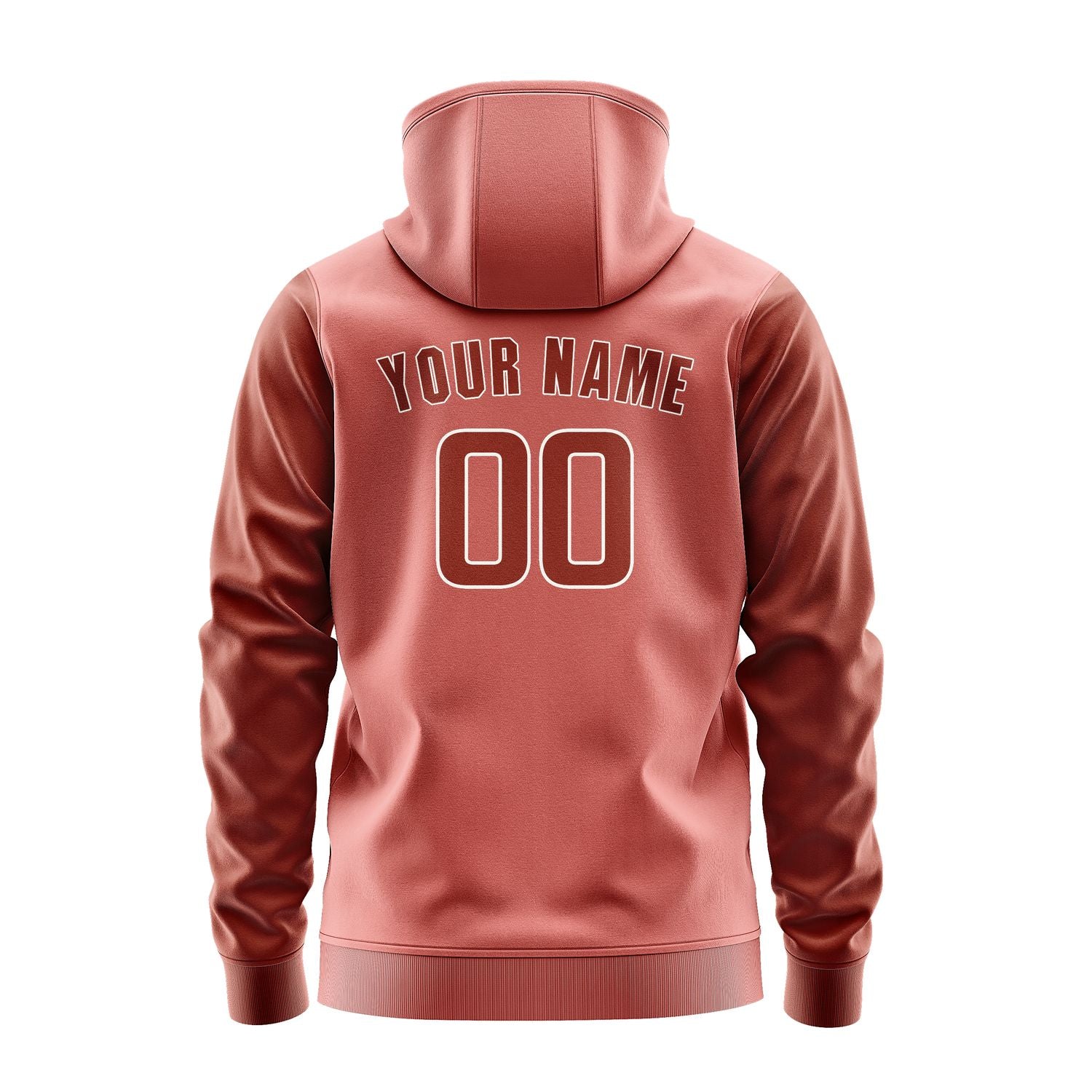 Maßgeschneidertes Kupferrose Korallenrot Hoodie 2929161629B31816