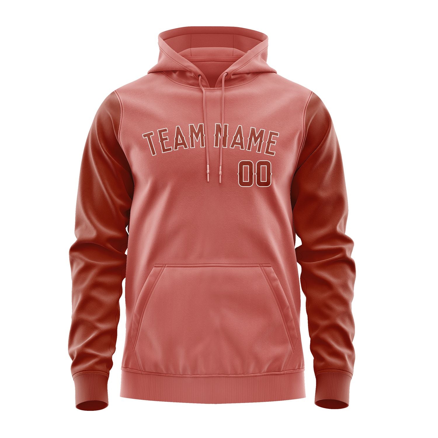 Maßgeschneidertes Kupferrose Korallenrot Hoodie 2929161629B31816