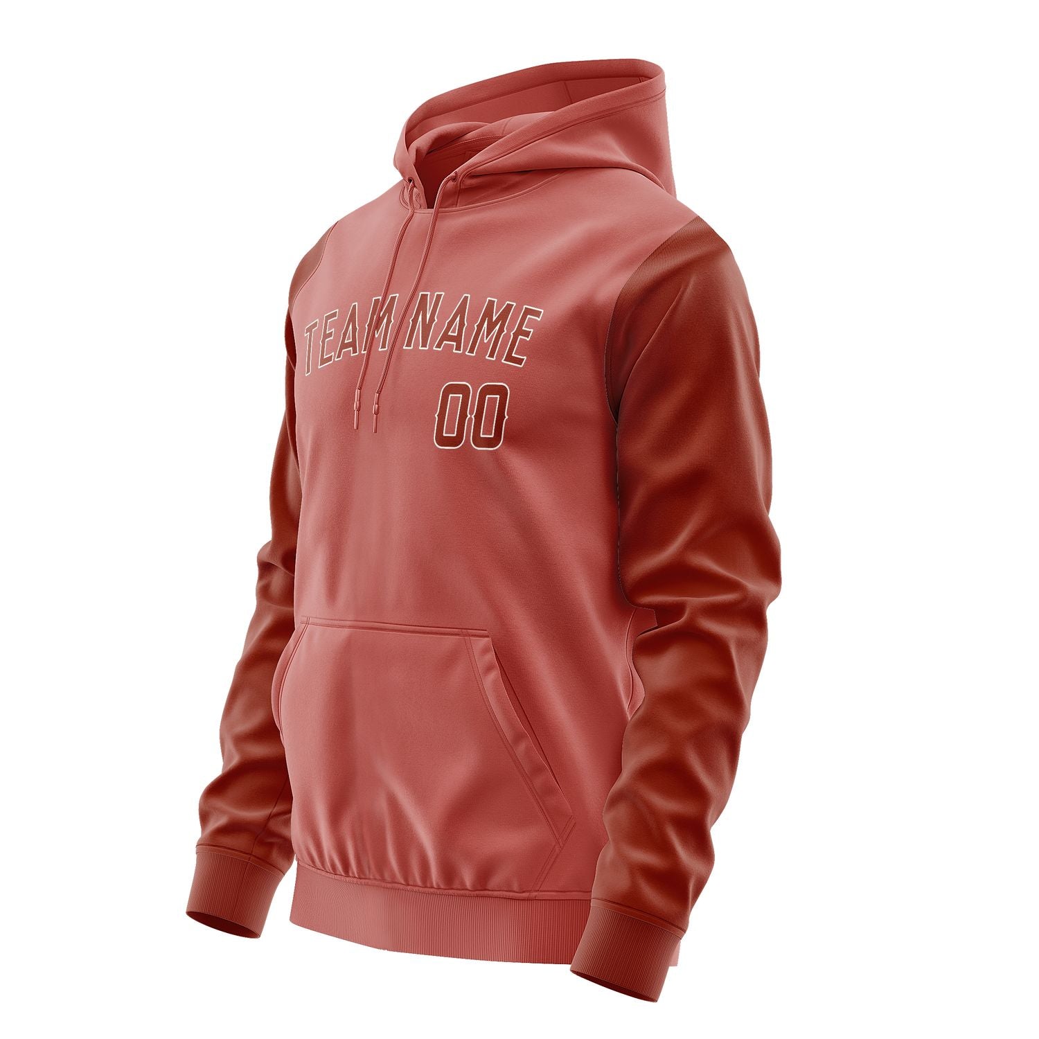 Maßgeschneidertes Kupferrose Korallenrot Hoodie 2929161629B31816