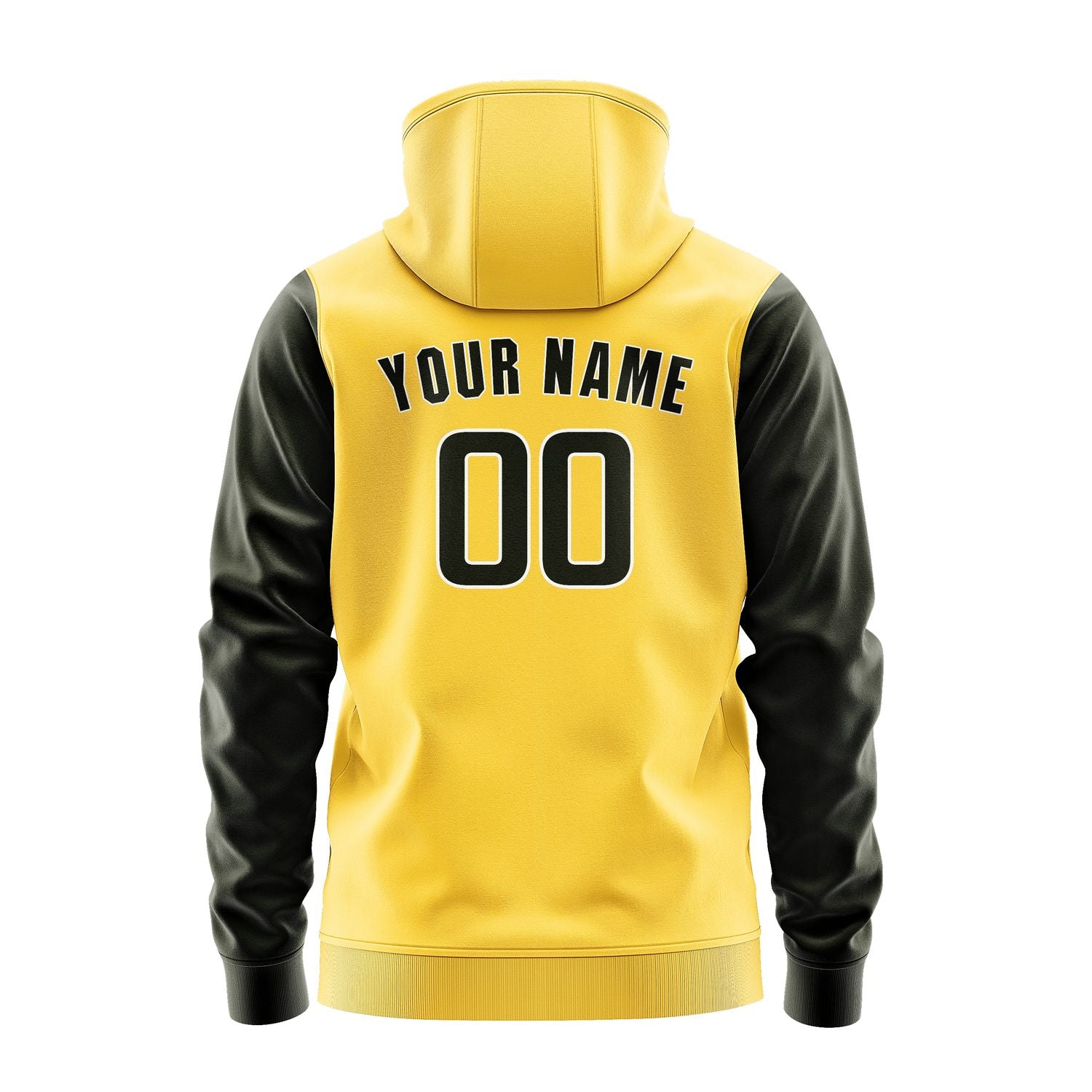 Maßgeschneidertes Gold Dunkles Oliv Hoodie 3030020230B31802