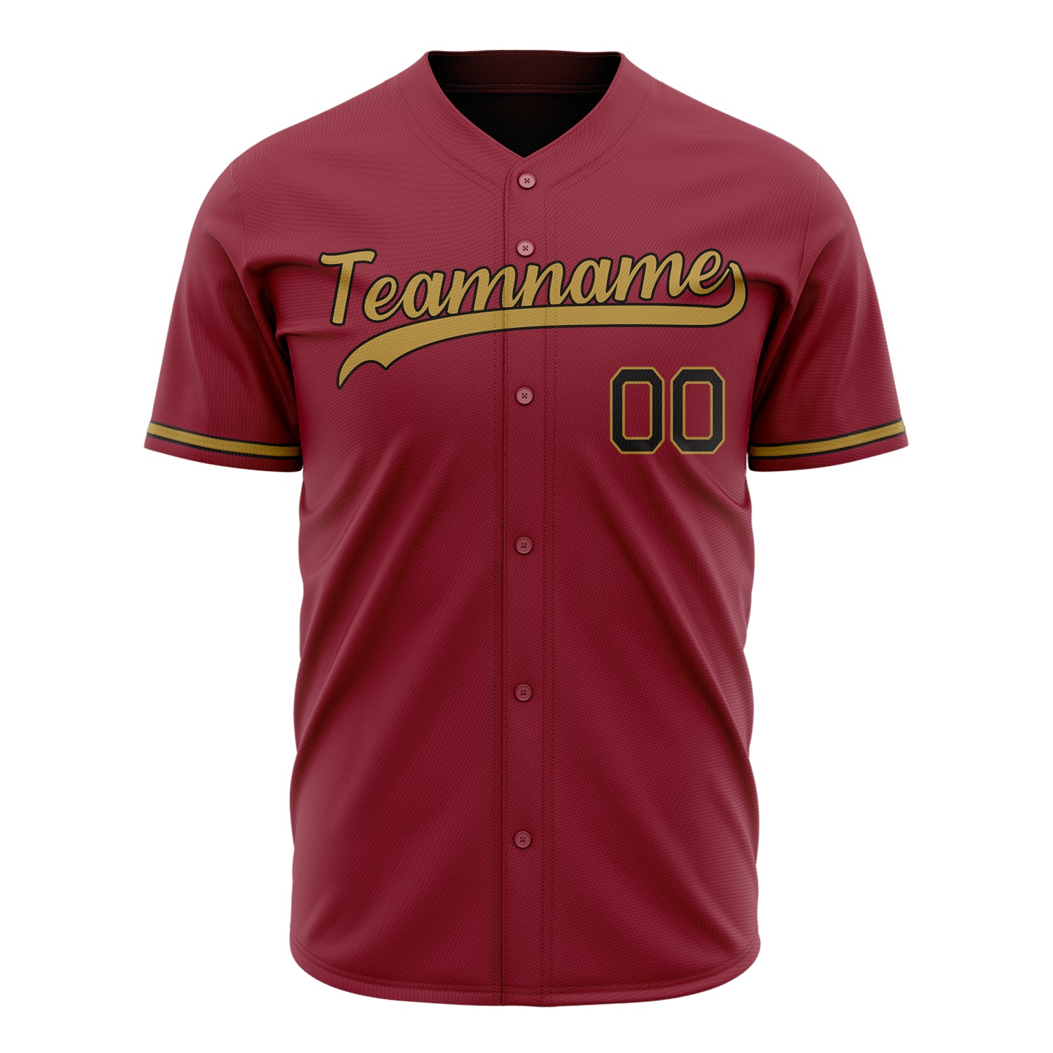 Benutzerdefiniertes Professionelles Kastanienbraun Altgold Baseballtrikot