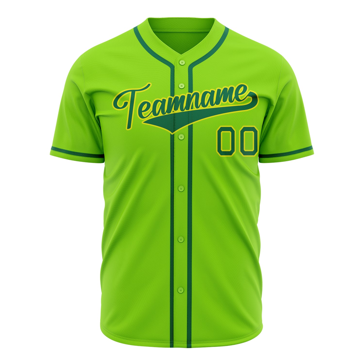 Benutzerdefiniertes Professionelles Neongrün Kelly Grün Baseballtrikot