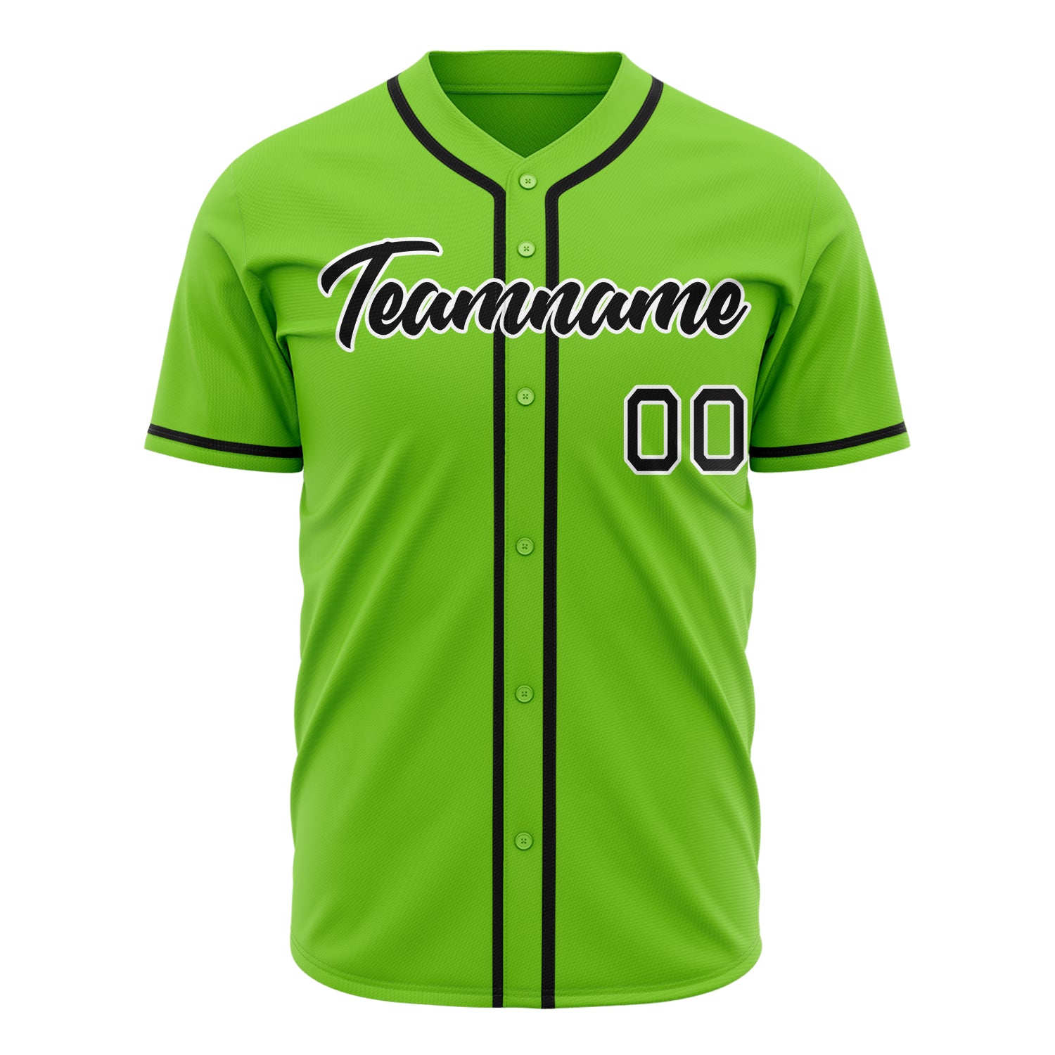 Benutzerdefiniertes Professionelles Neongrün Schwarz Baseballtrikot