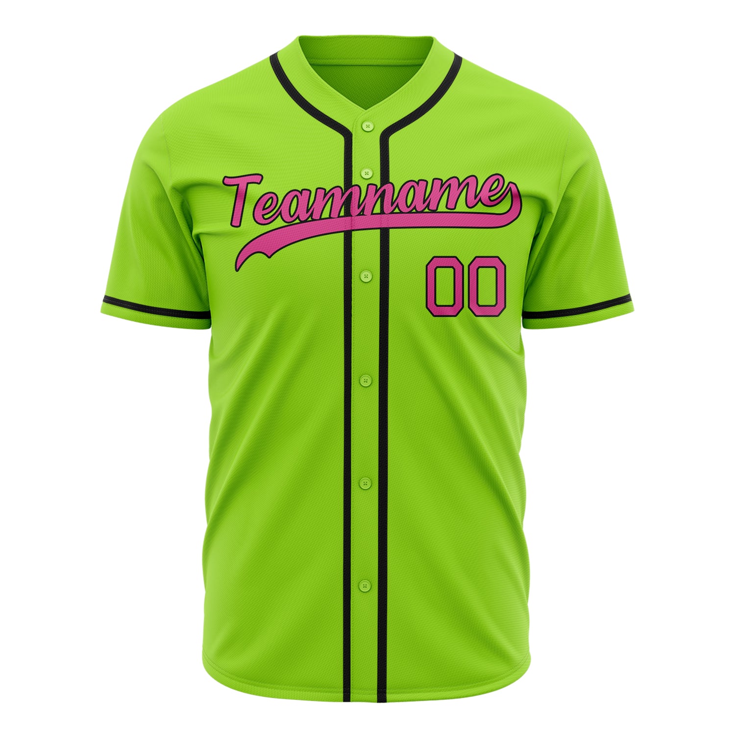 Benutzerdefiniertes Professionelles Neongrün Rosa Baseballtrikot