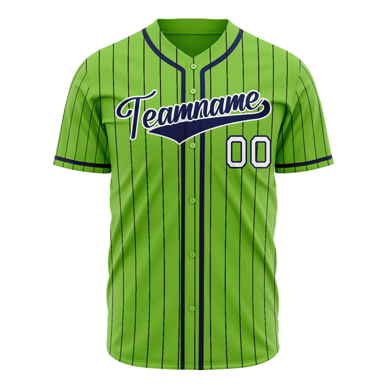 Benutzerdefiniertes Professionelles Neongrün Marineblau Baseballtrikot