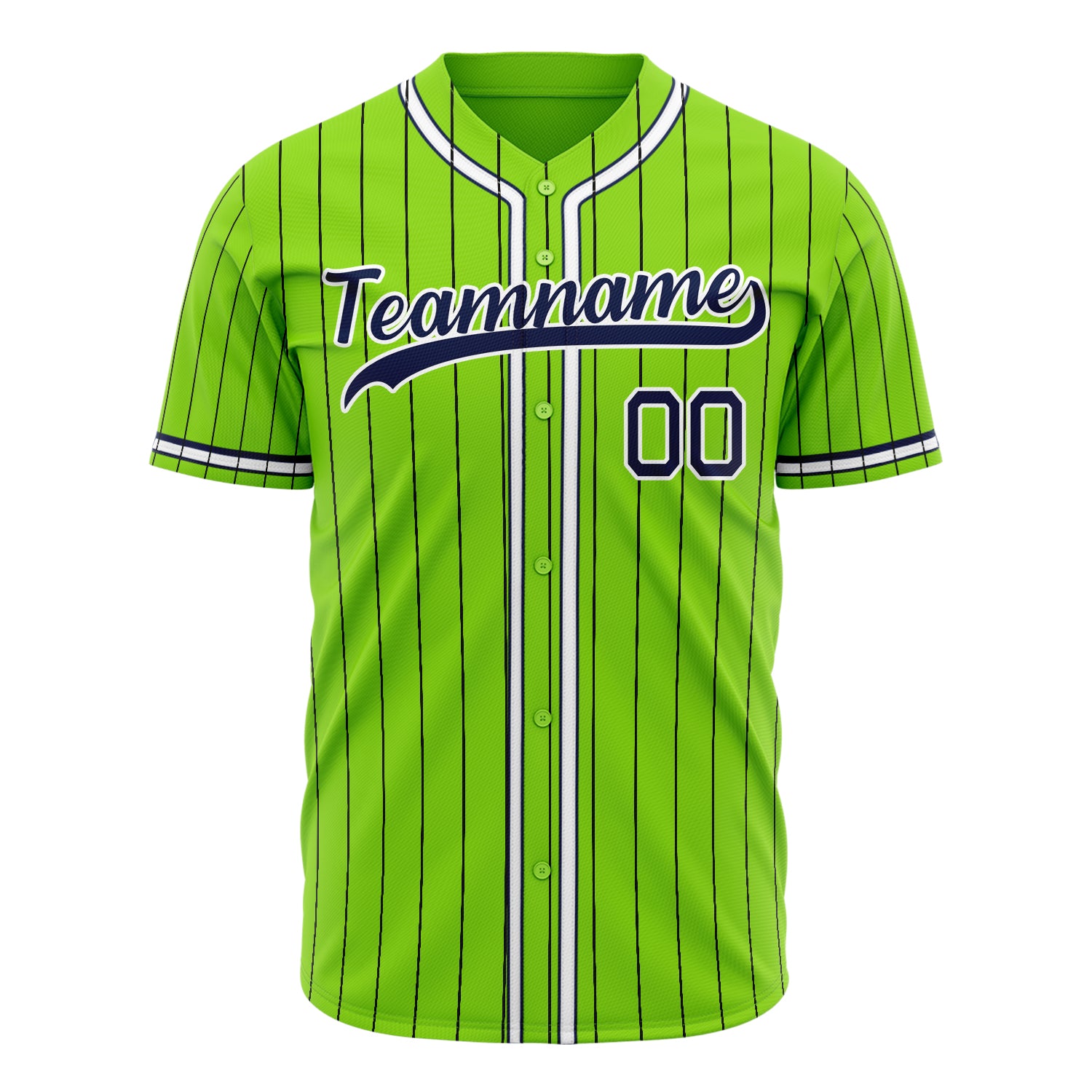 Benutzerdefiniertes Professionelles Neongrün Marineblau Baseballtrikot