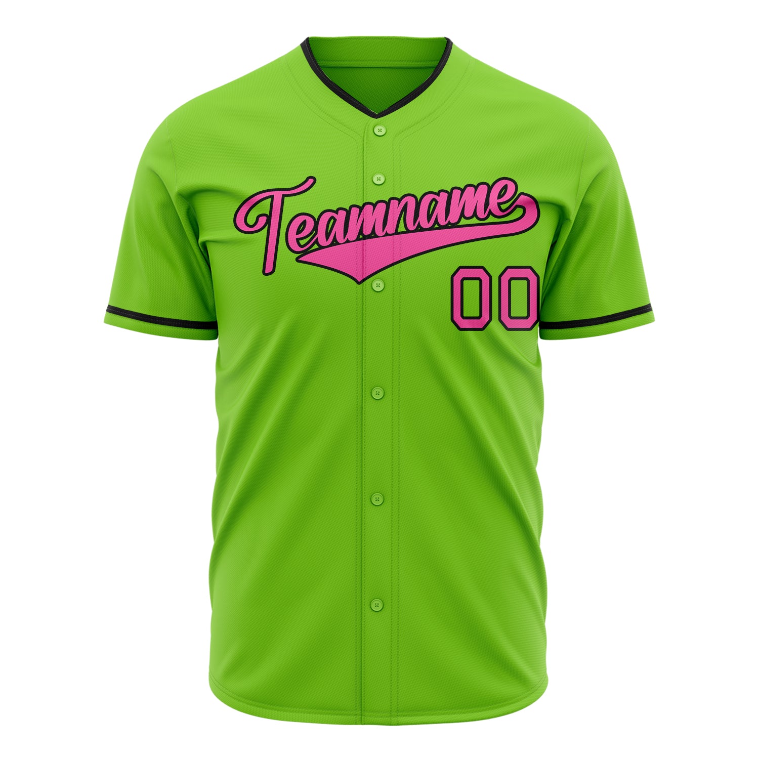 Benutzerdefiniertes Professionelles Neongrün Rosa Baseballtrikot