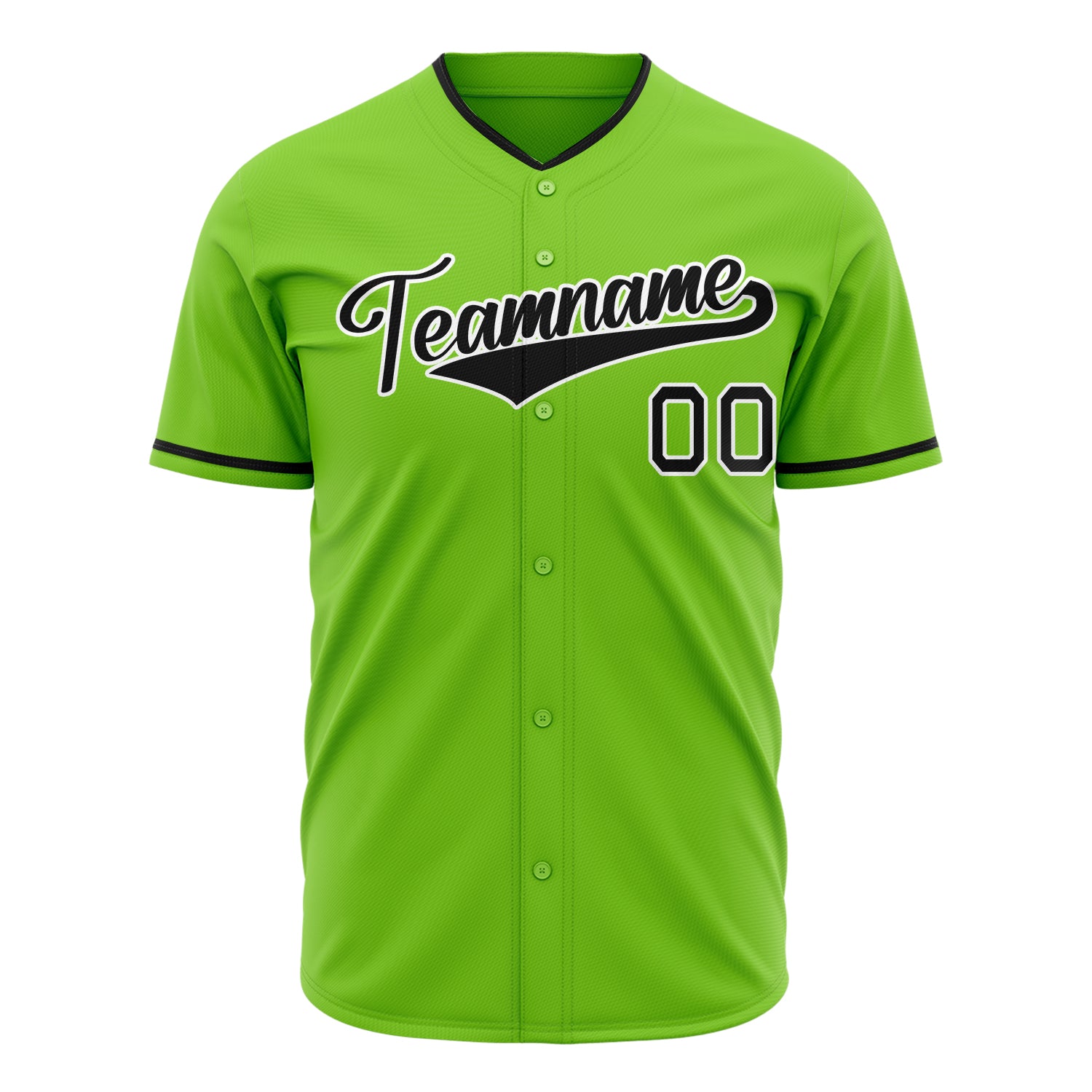 Benutzerdefiniertes Professionelles Neongrün Schwarz Baseballtrikot