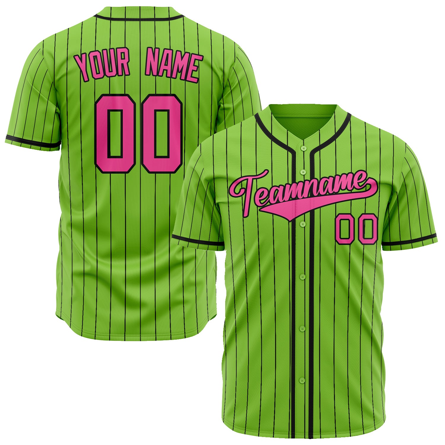 Benutzerdefiniertes Professionelles Neongrün Rosa Baseballtrikot BB02240601JG224