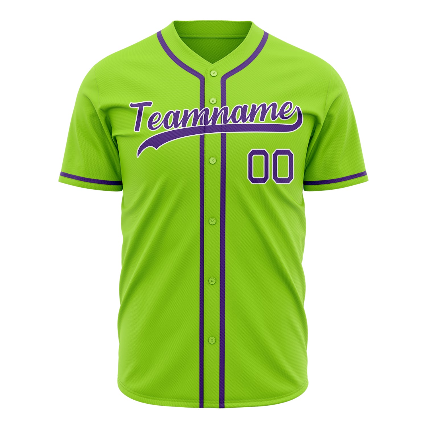 Benutzerdefiniertes Professionelles Neongrün Lila Baseballtrikot