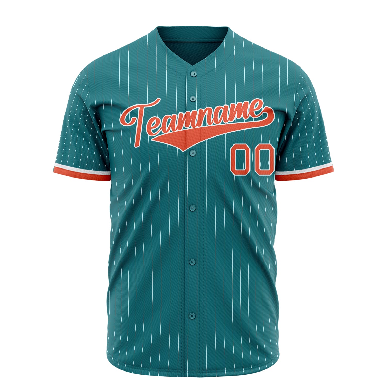 Benutzerdefiniertes Professionelles Blaugrün Orange Baseballtrikot