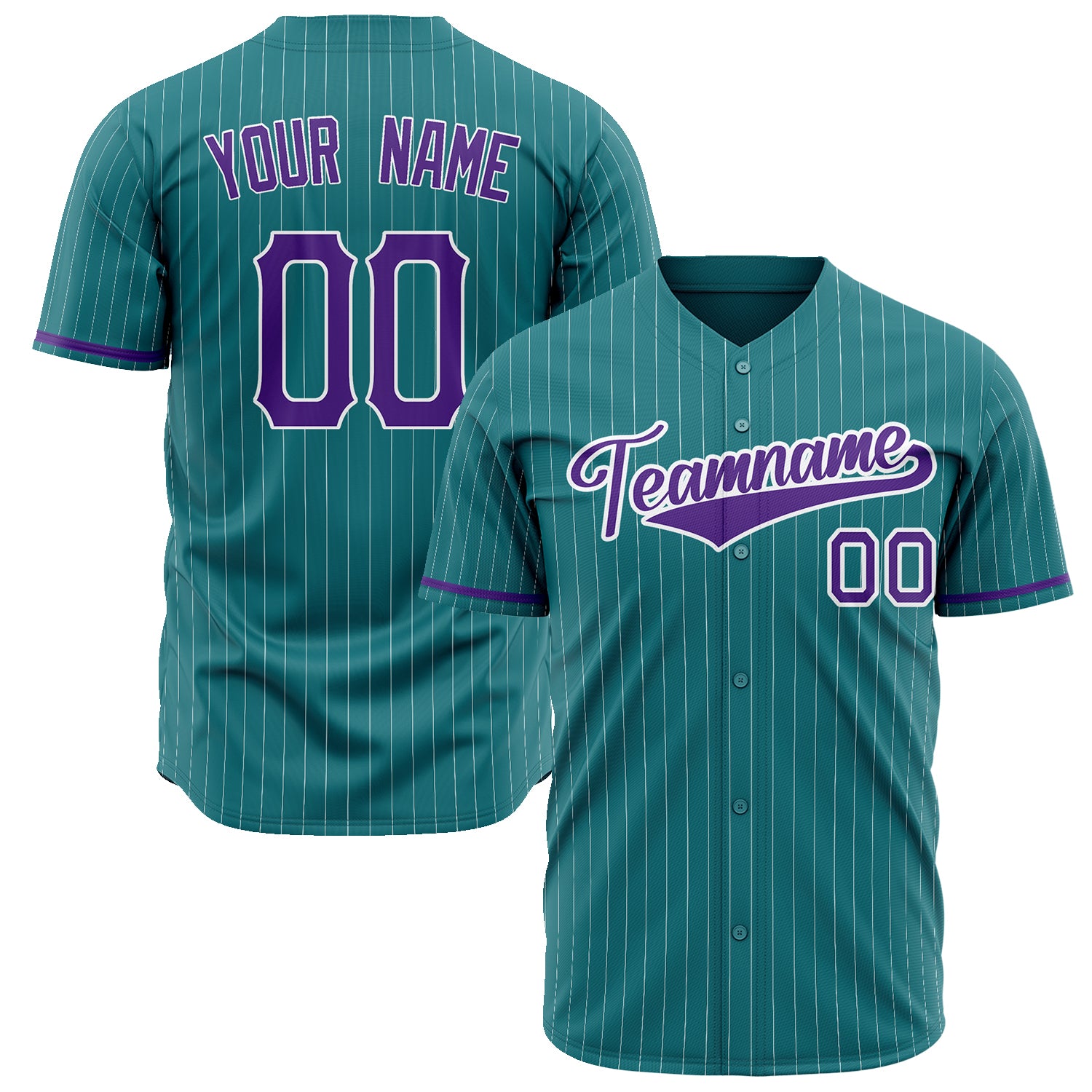 Benutzerdefiniertes Professionelles Blaugrün Lila Baseballtrikot BB02240601KZ264