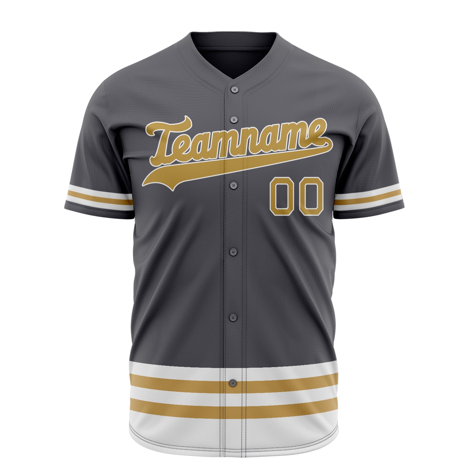 Benutzerdefiniertes Professionelles Stahlgrau Altgold Baseballtrikot