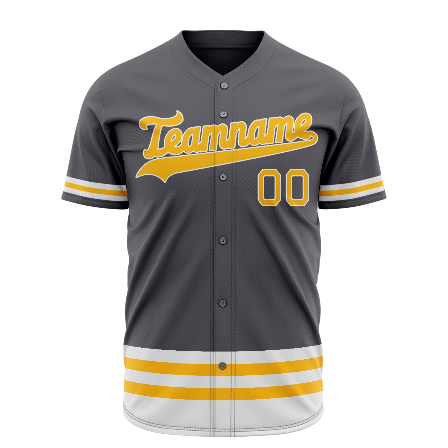 Benutzerdefiniertes Professionelles Stahlgrau Gold Baseballtrikot