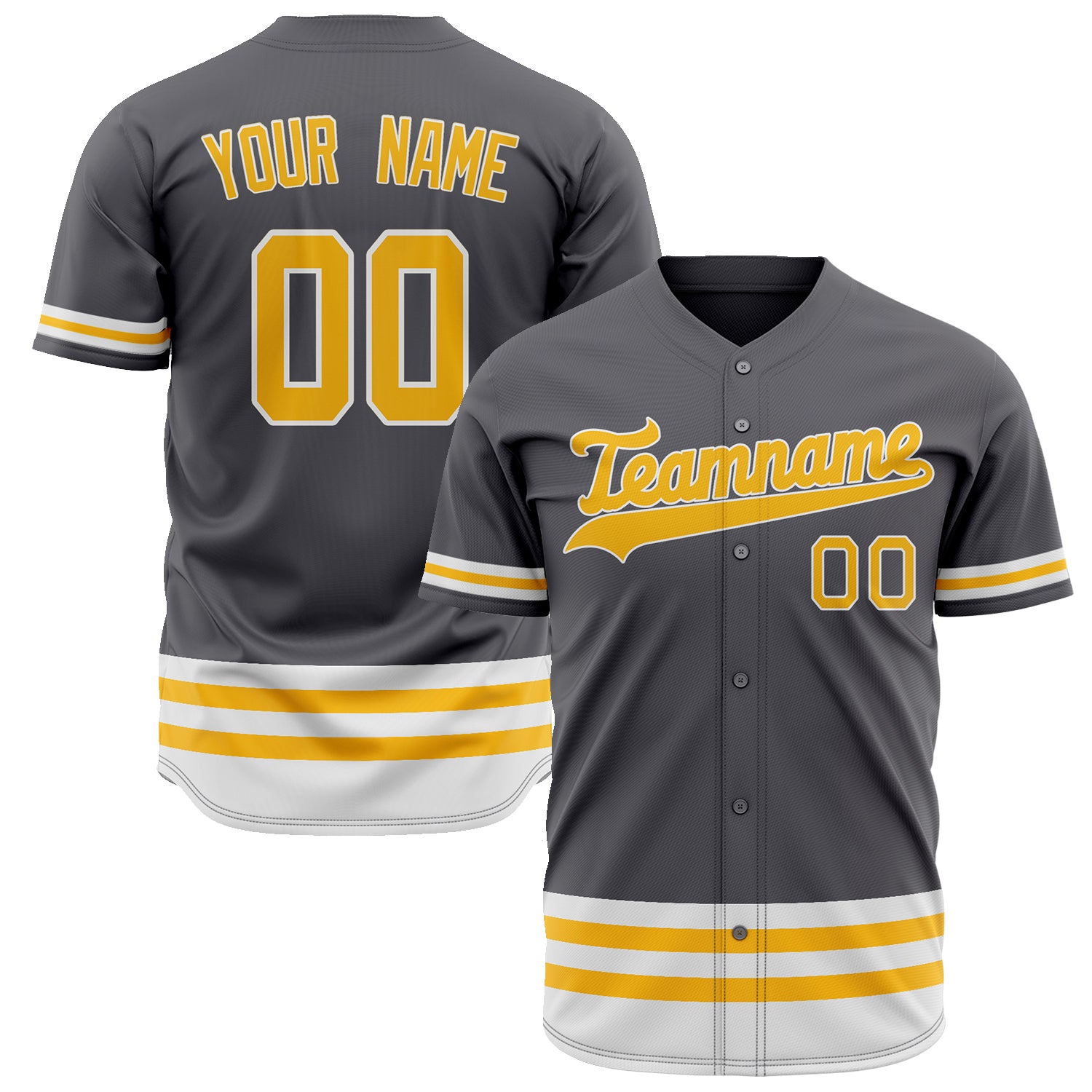 Benutzerdefiniertes Professionelles Stahlgrau Gold Baseballtrikot BB02240601KZ270