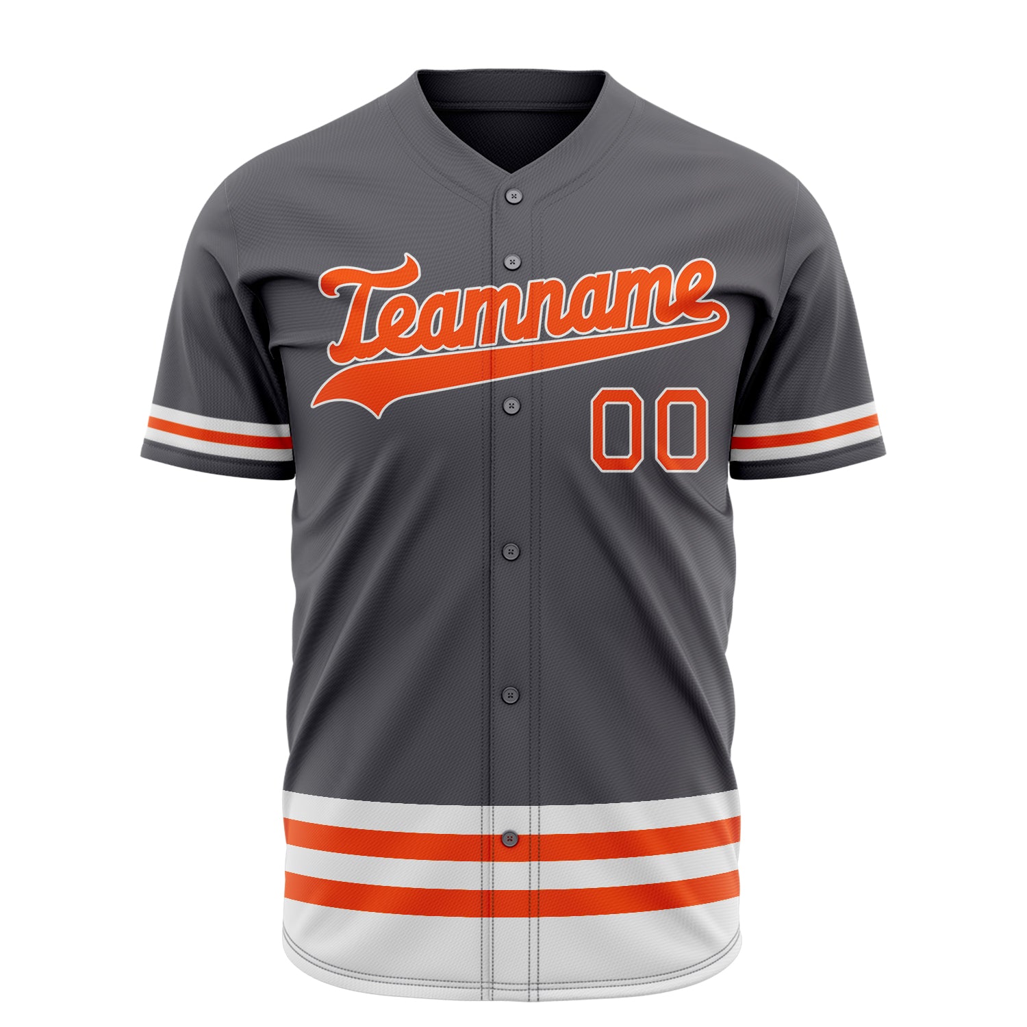 Benutzerdefiniertes Professionelles Stahlgrau Orange Baseballtrikot