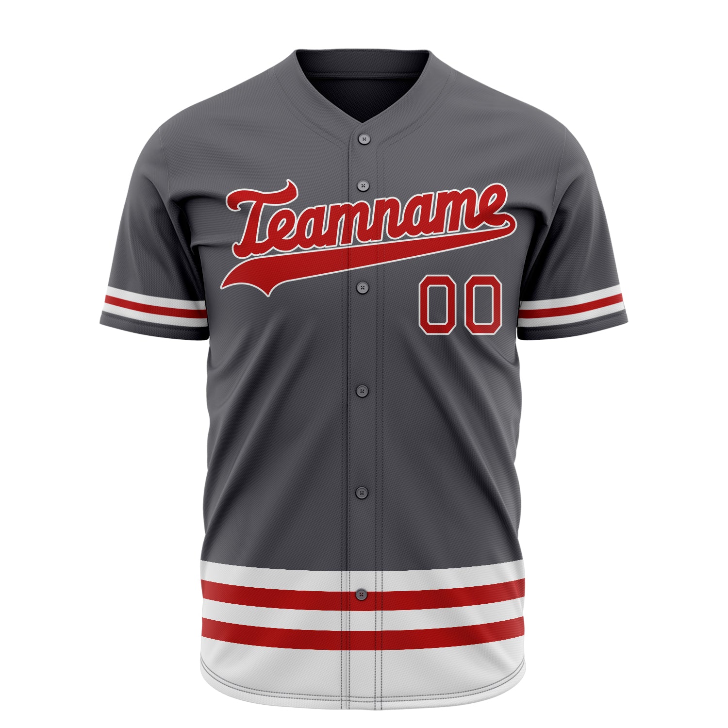 Benutzerdefiniertes Professionelles Stahlgrau Rot Baseballtrikot