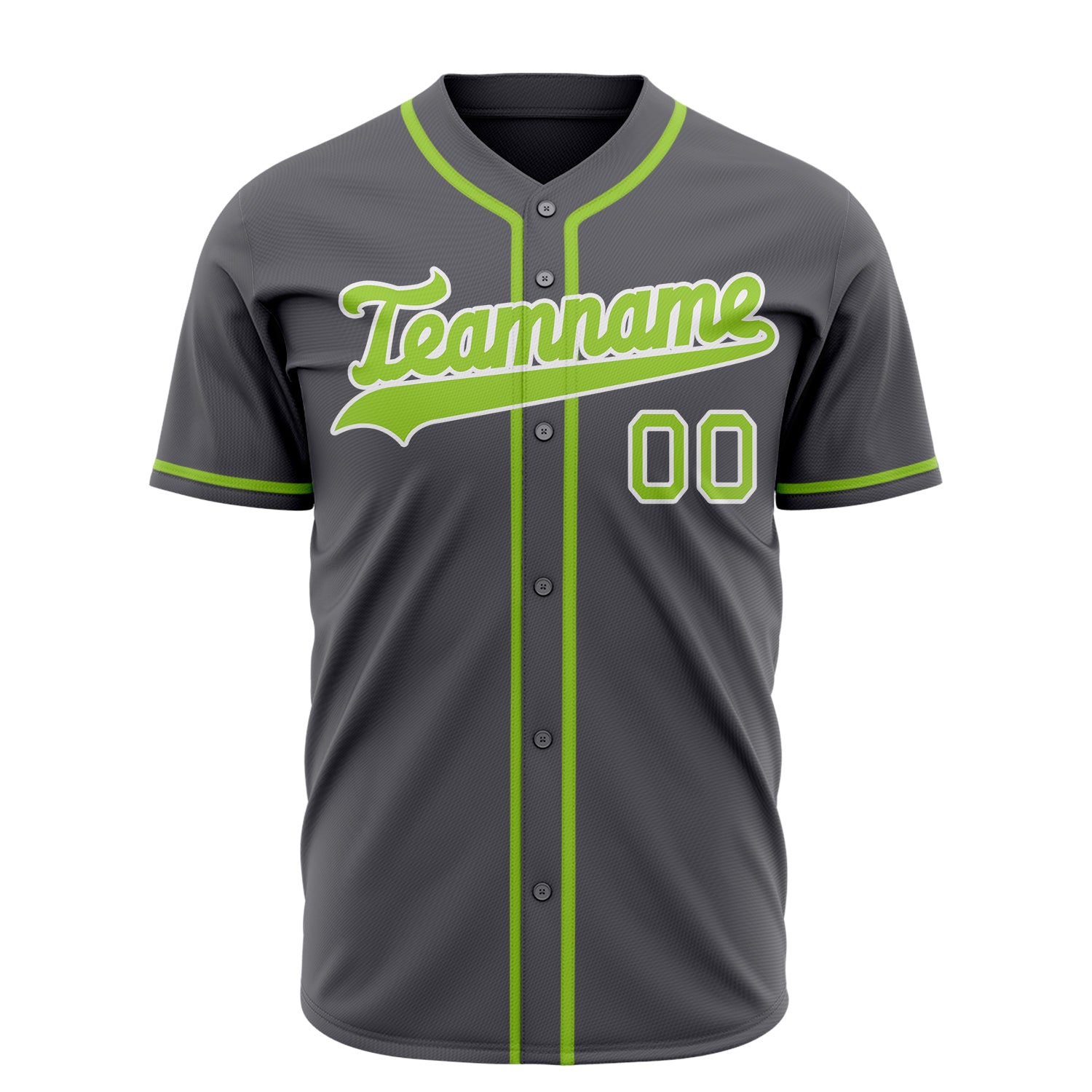 Benutzerdefiniertes Professionelles Stahlgrau Neon Grün Baseballtrikot