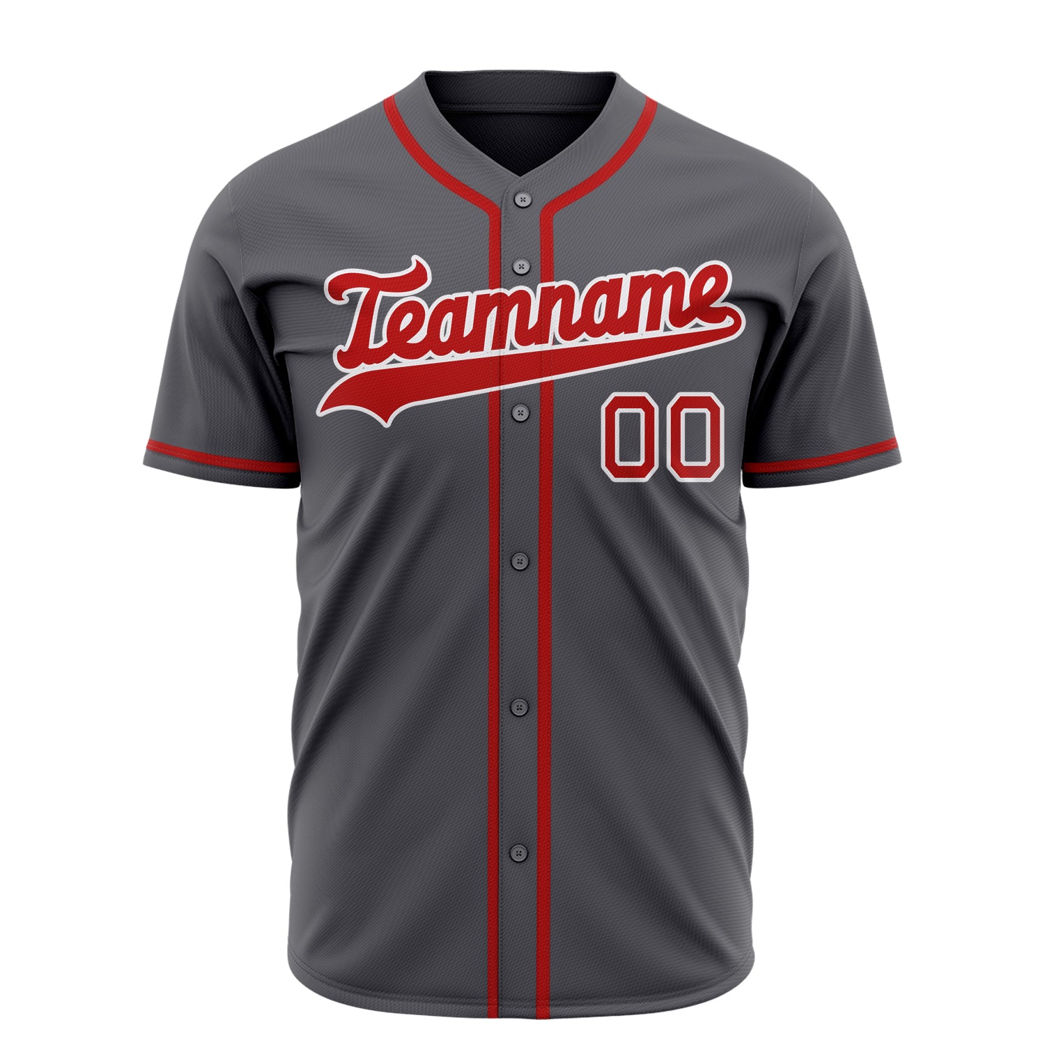 Benutzerdefiniertes Professionelles Stahlgrau Rot Baseballtrikot