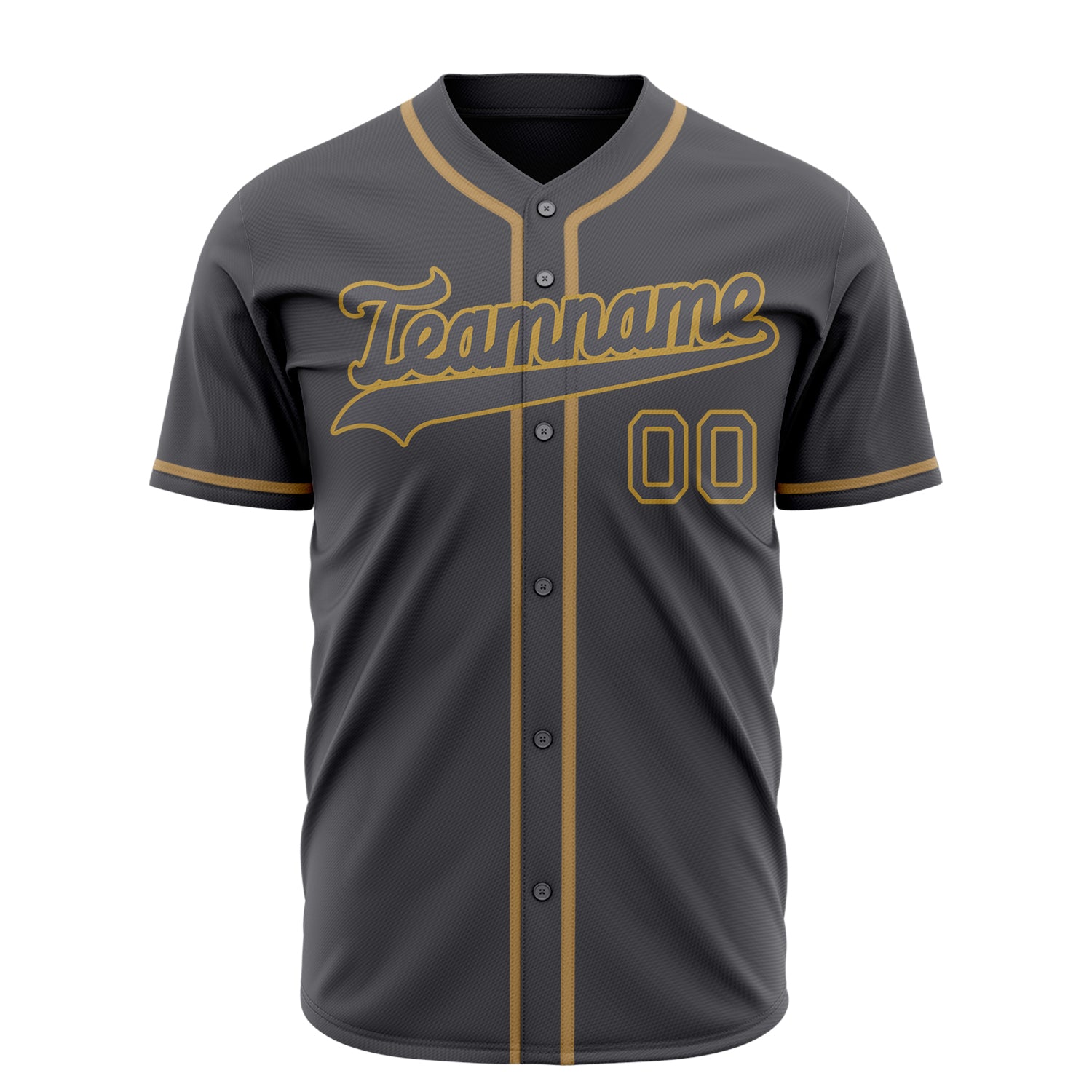 Benutzerdefiniertes Professionelles Stahlgrau Altgold Baseballtrikot