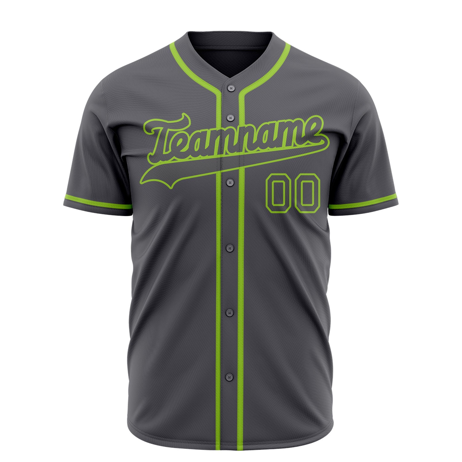 Benutzerdefiniertes Professionelles Stahlgrau Neon Grün Baseballtrikot