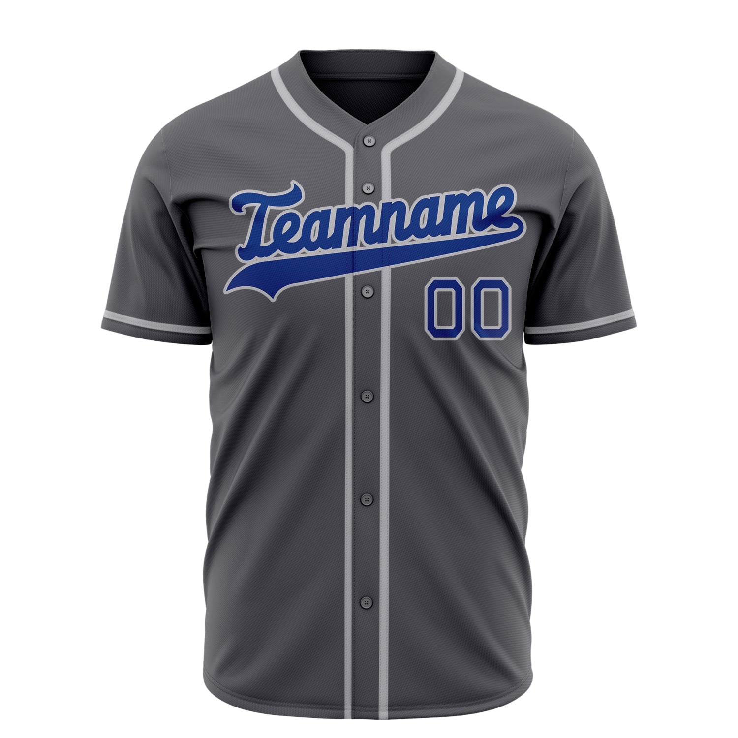 Benutzerdefiniertes Professionelles Stahlgrau Königsblau Baseballtrikot