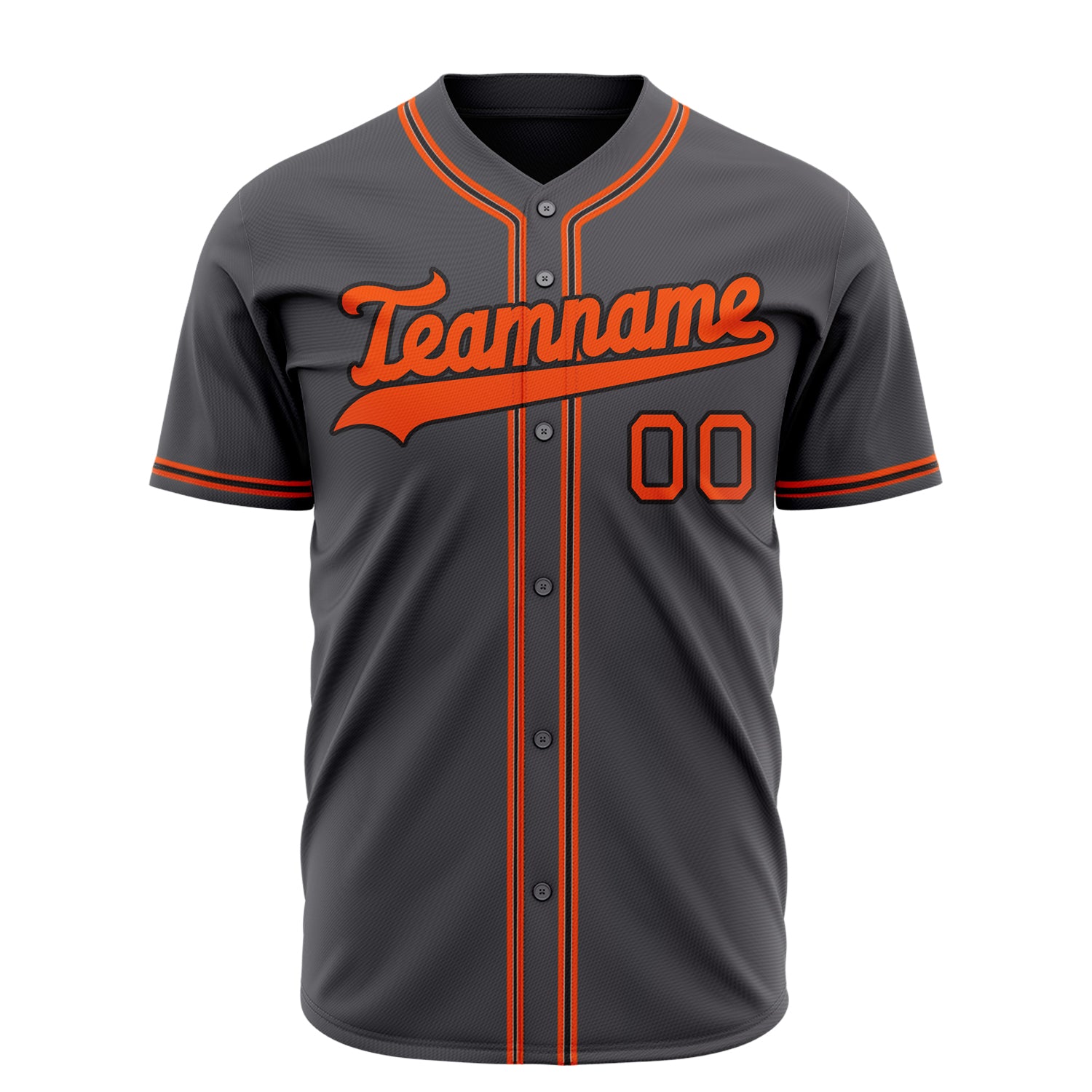 Benutzerdefiniertes Professionelles Stahlgrau Orange Baseballtrikot