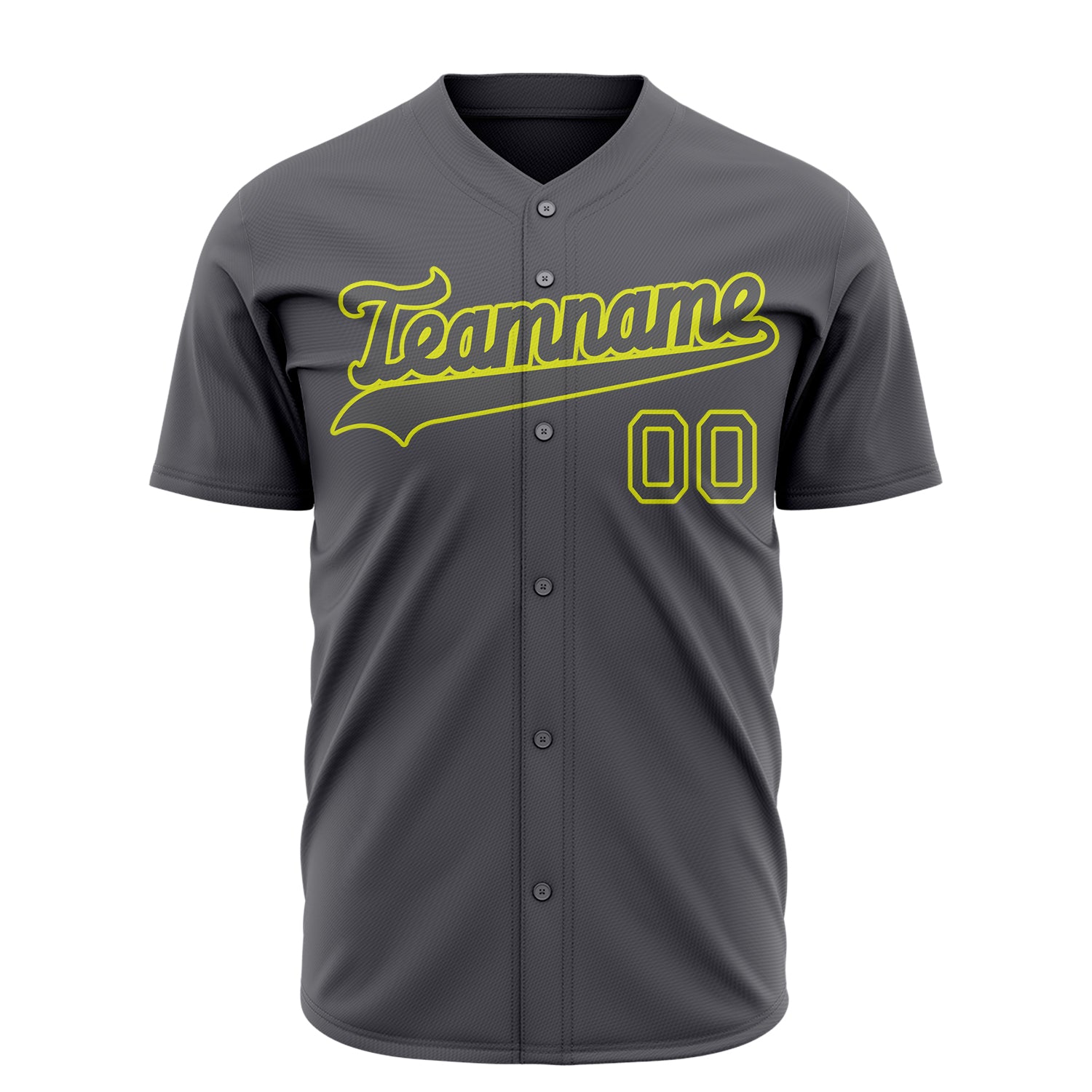 Benutzerdefiniertes Professionelles Stahlgrau Neon Gelb Baseballtrikot