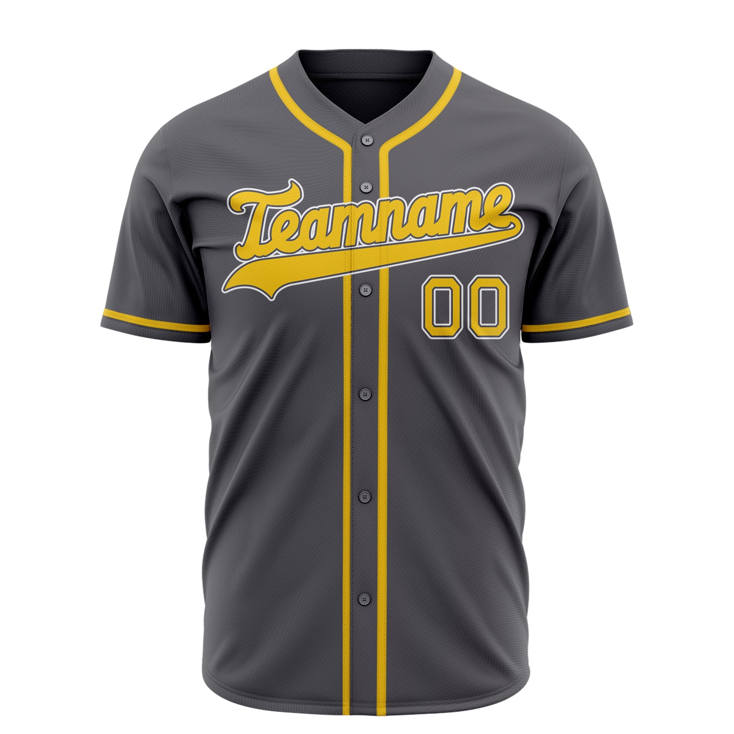 Benutzerdefiniertes Professionelles Stahlgrau Gold Baseballtrikot