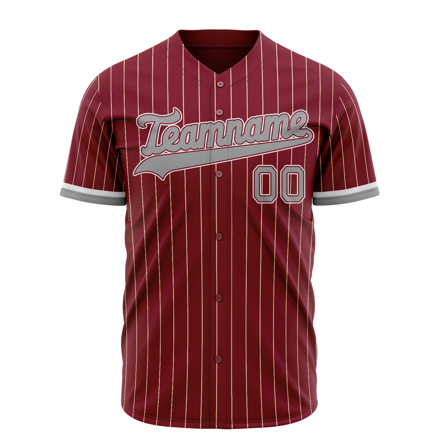 Benutzerdefiniertes Professionelles Karmesinrot Grau Baseballtrikot