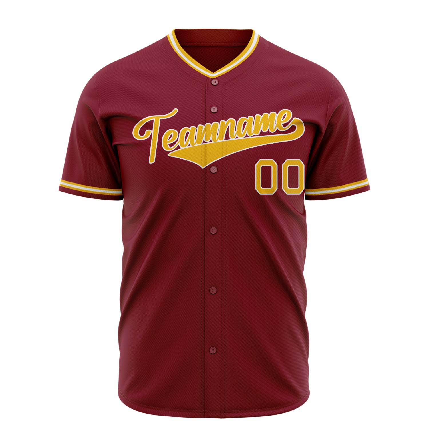 Benutzerdefiniertes Professionelles Karmesinrot Gold Baseballtrikot