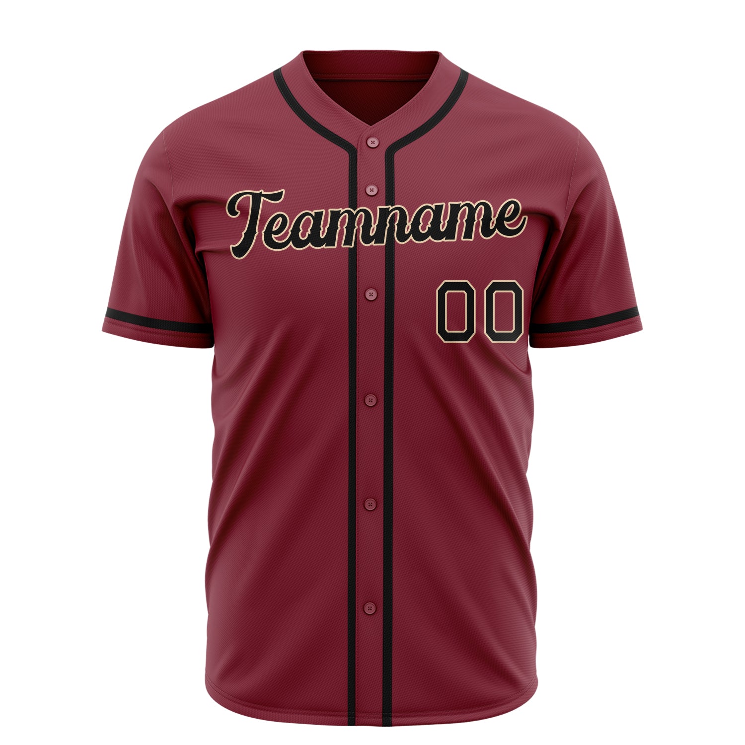 Benutzerdefiniertes Professionelles Karmesinrot Schwarz Baseballtrikot