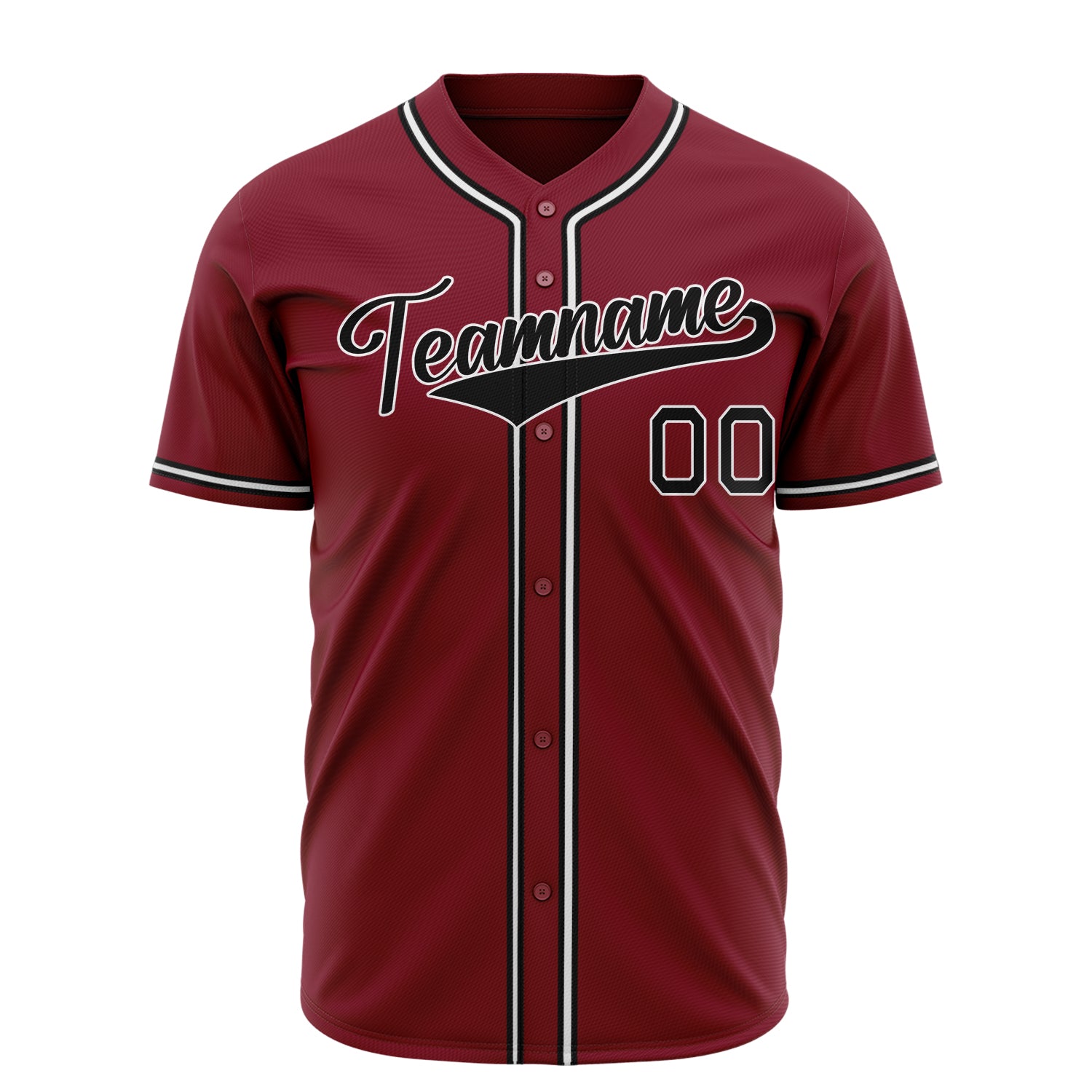 Benutzerdefiniertes Professionelles Karmesinrot Schwarz Baseballtrikot