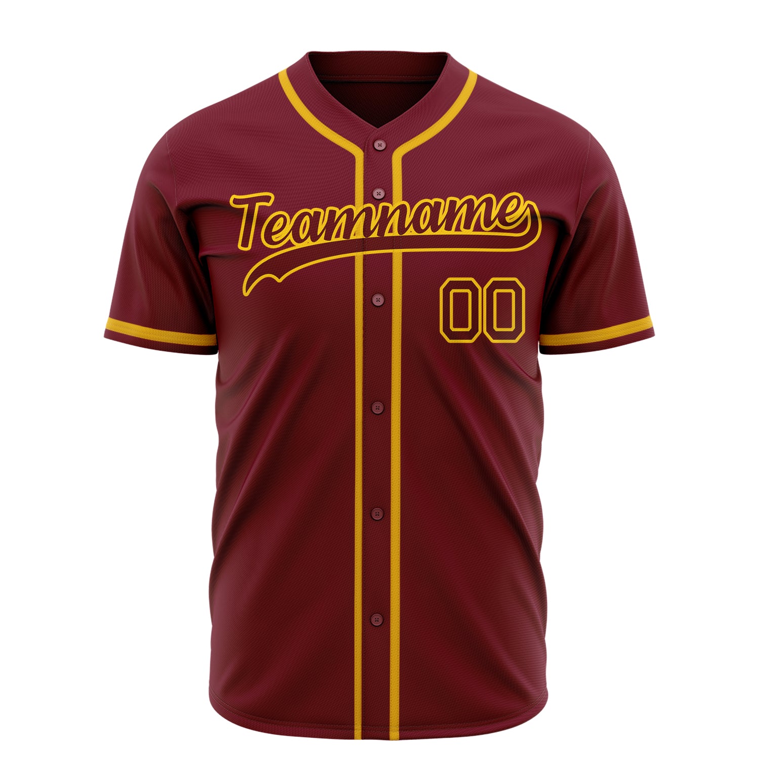 Benutzerdefiniertes Professionelles Karmesinrot Gold Baseballtrikot