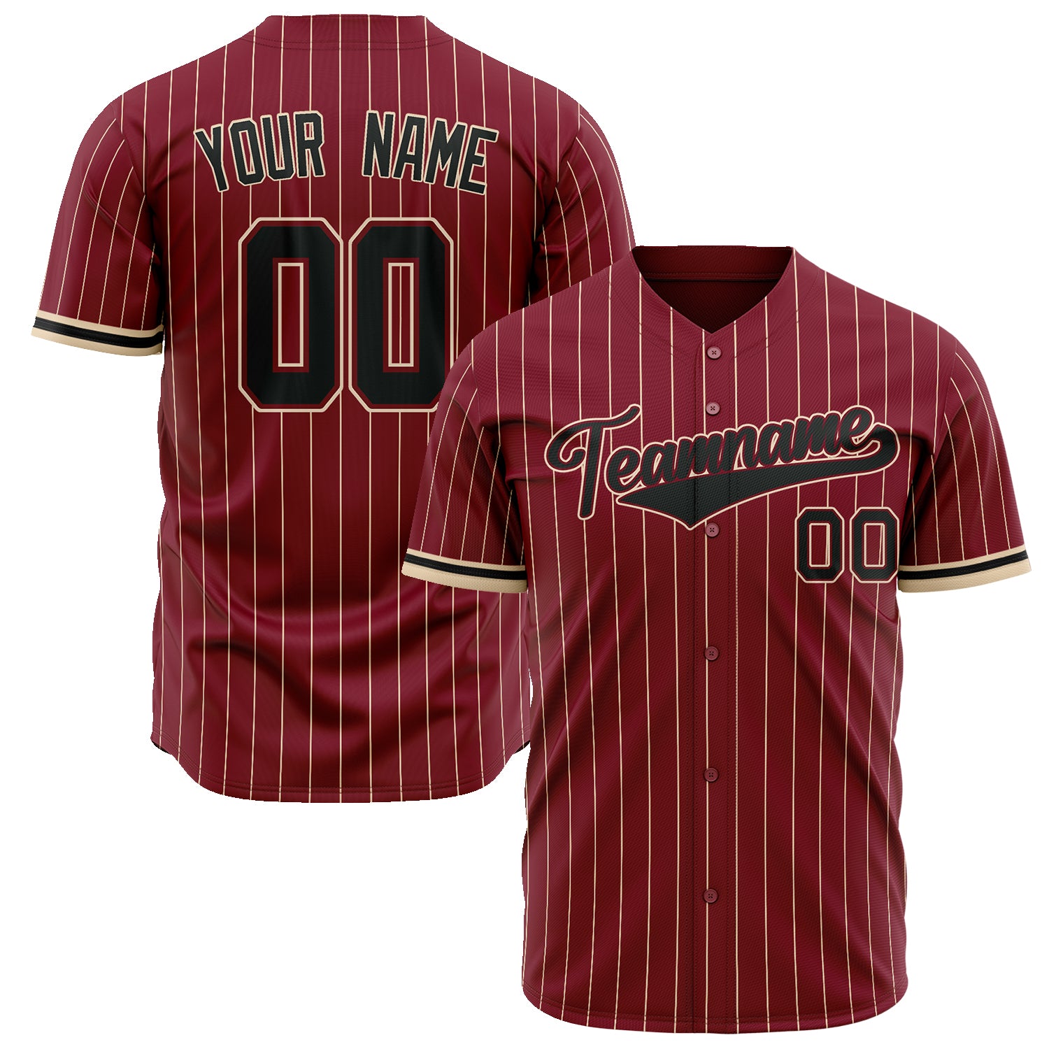 Benutzerdefiniertes Professionelles Karmesinrot Schwarz Baseballtrikot BB02240601KZ299