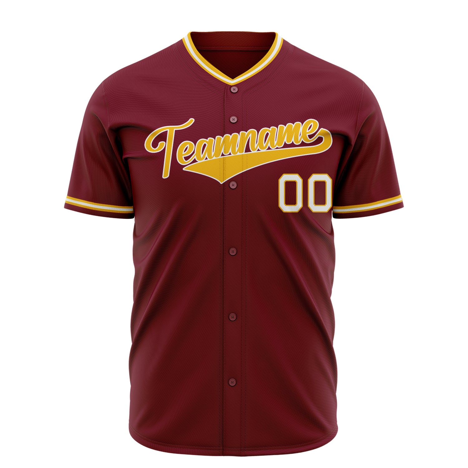 Benutzerdefiniertes Professionelles Karmesinrot Gold Baseballtrikot