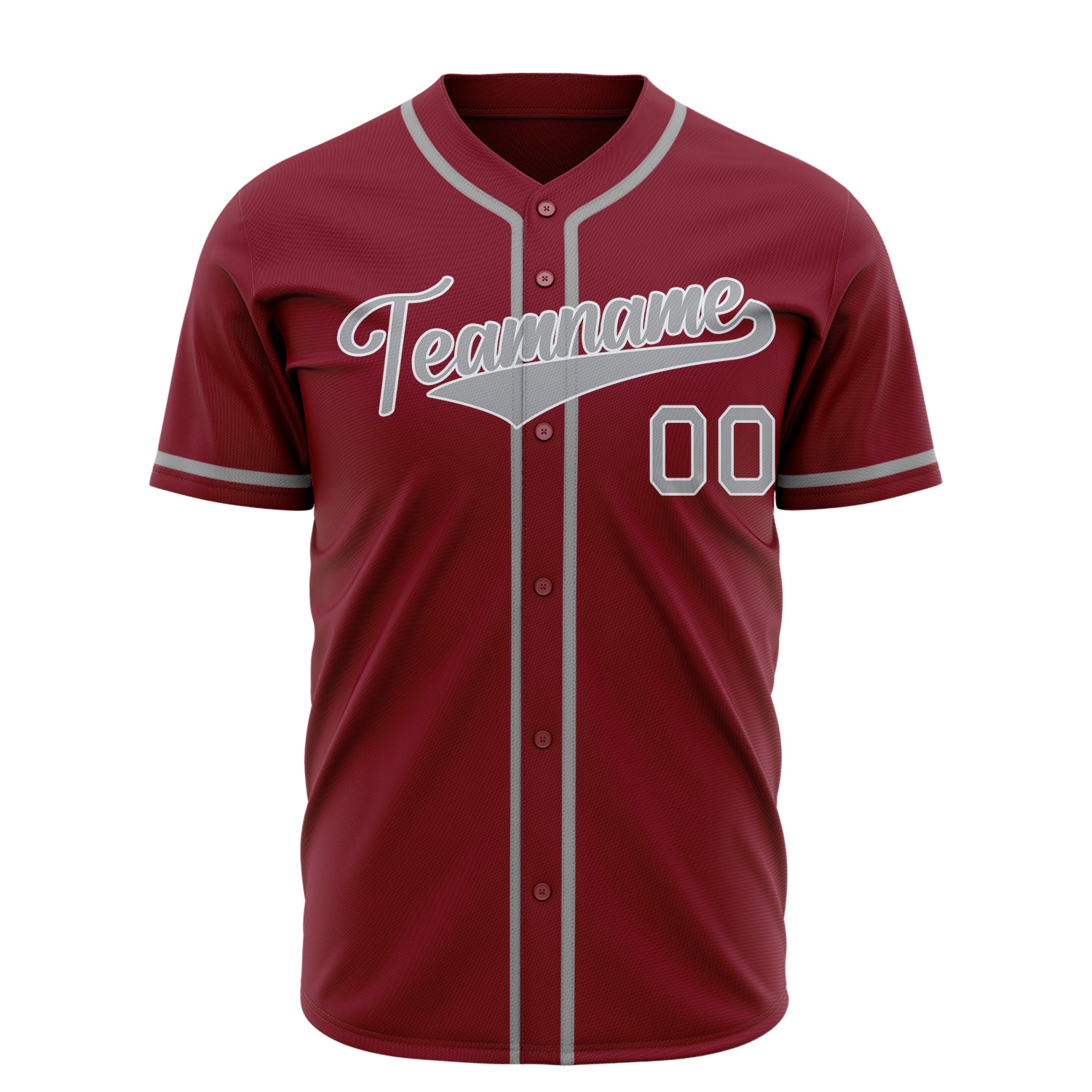 Benutzerdefiniertes Professionelles Karmesinrot Stahlgrau Baseballtrikot