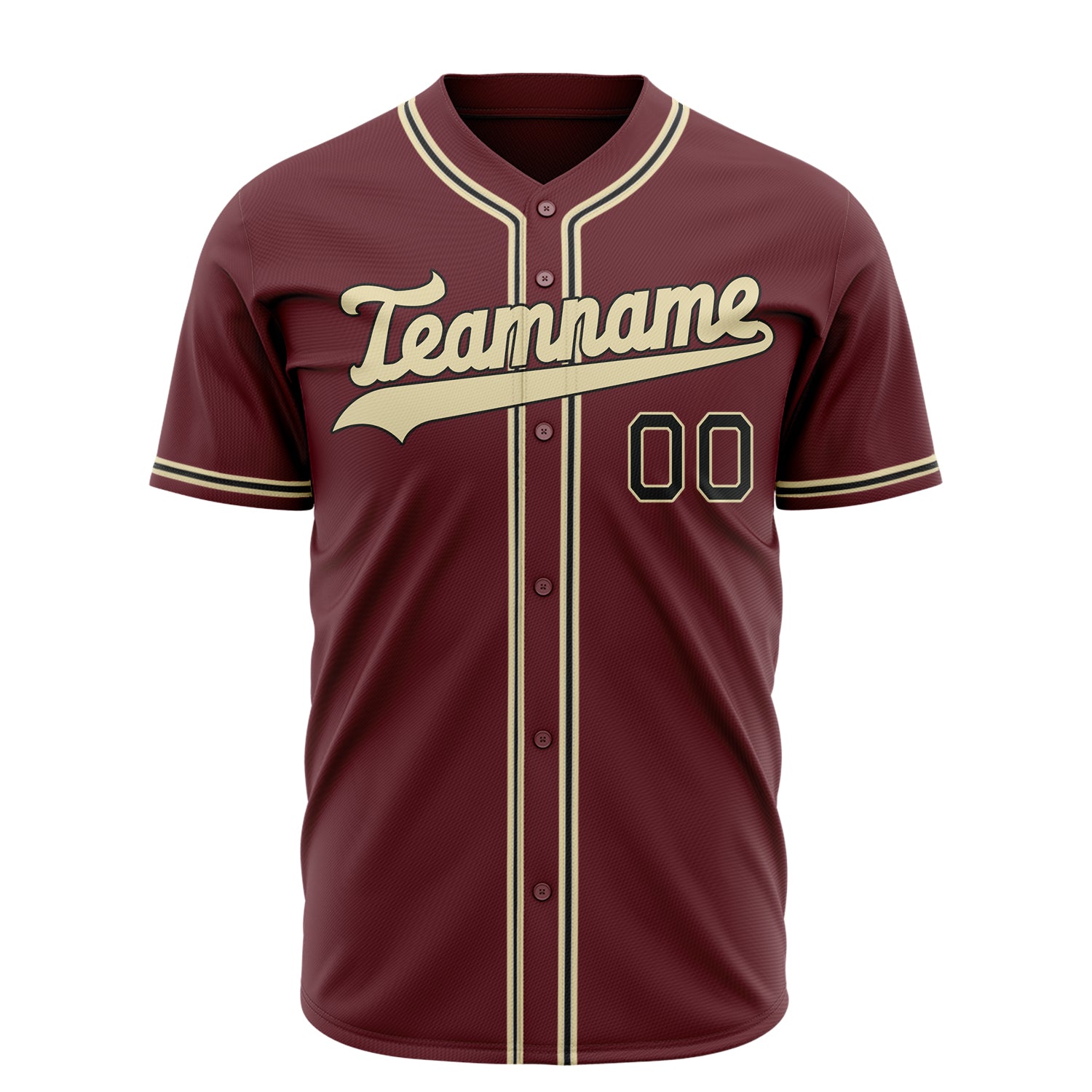 Benutzerdefiniertes Professionelles Karmesinrot Creme Baseballtrikot