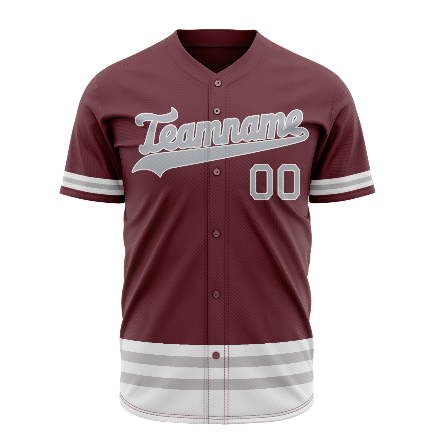 Benutzerdefiniertes Professionelles Karmesinrot Grau Baseballtrikot