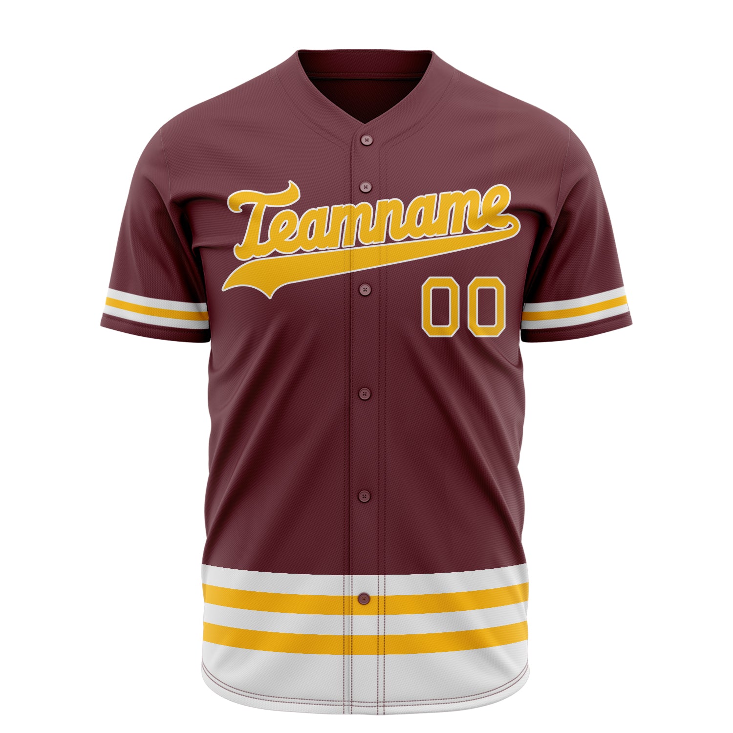 Benutzerdefiniertes Professionelles Karmesinrot Gold Baseballtrikot