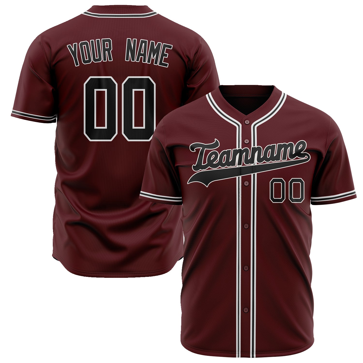 Benutzerdefiniertes Professionelles Karmesinrot Schwarz Baseballtrikot BB02240601KZ319