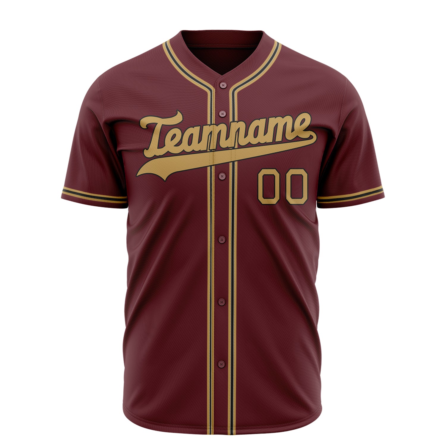 Benutzerdefiniertes Professionelles Karmesinrot Altgold Baseballtrikot