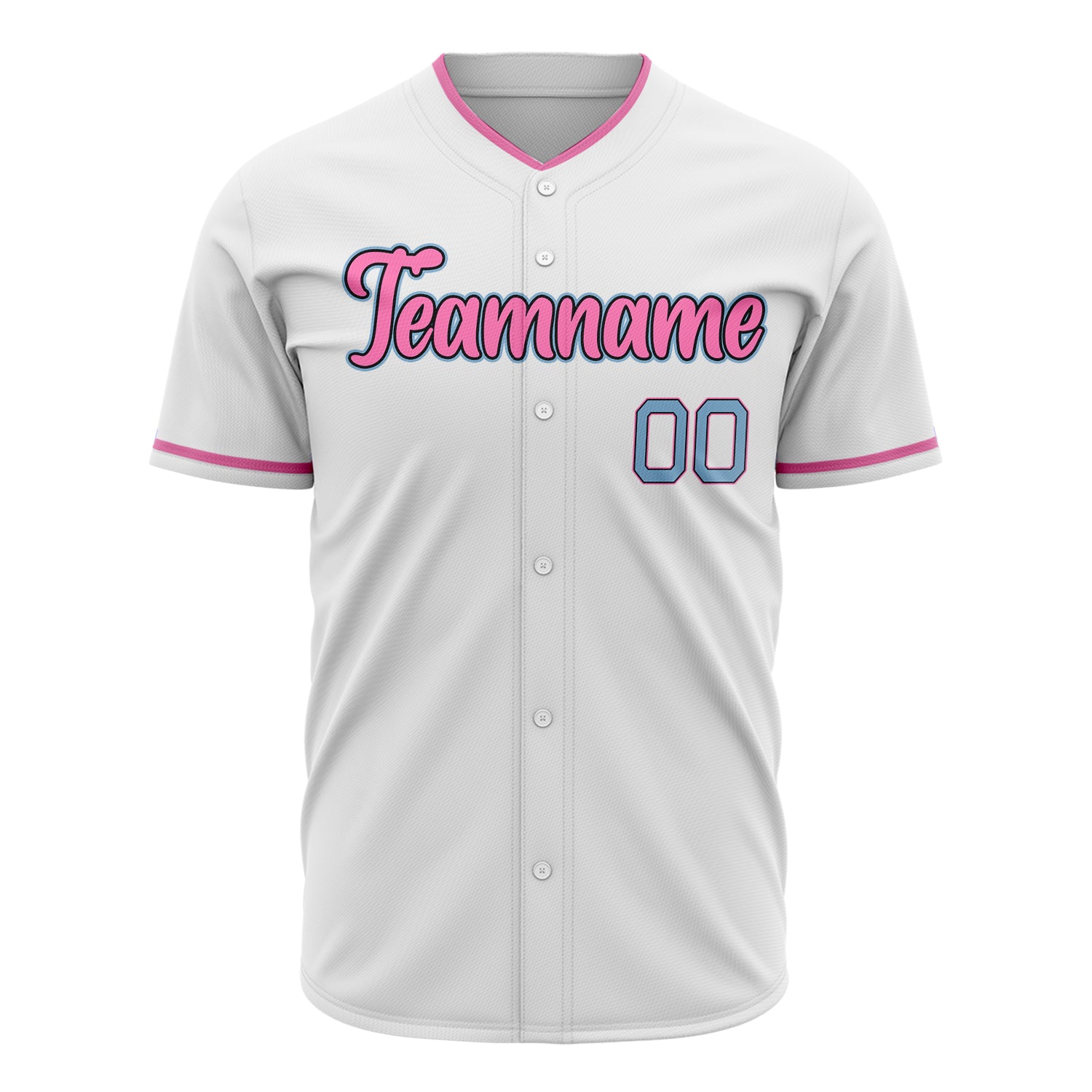 Benutzerdefiniertes Professionelles Weiß Rosa Baseballtrikot