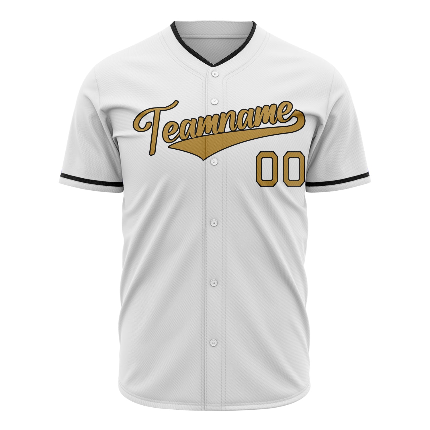 Benutzerdefiniertes Professionelles Weiß Altgold Baseballtrikot