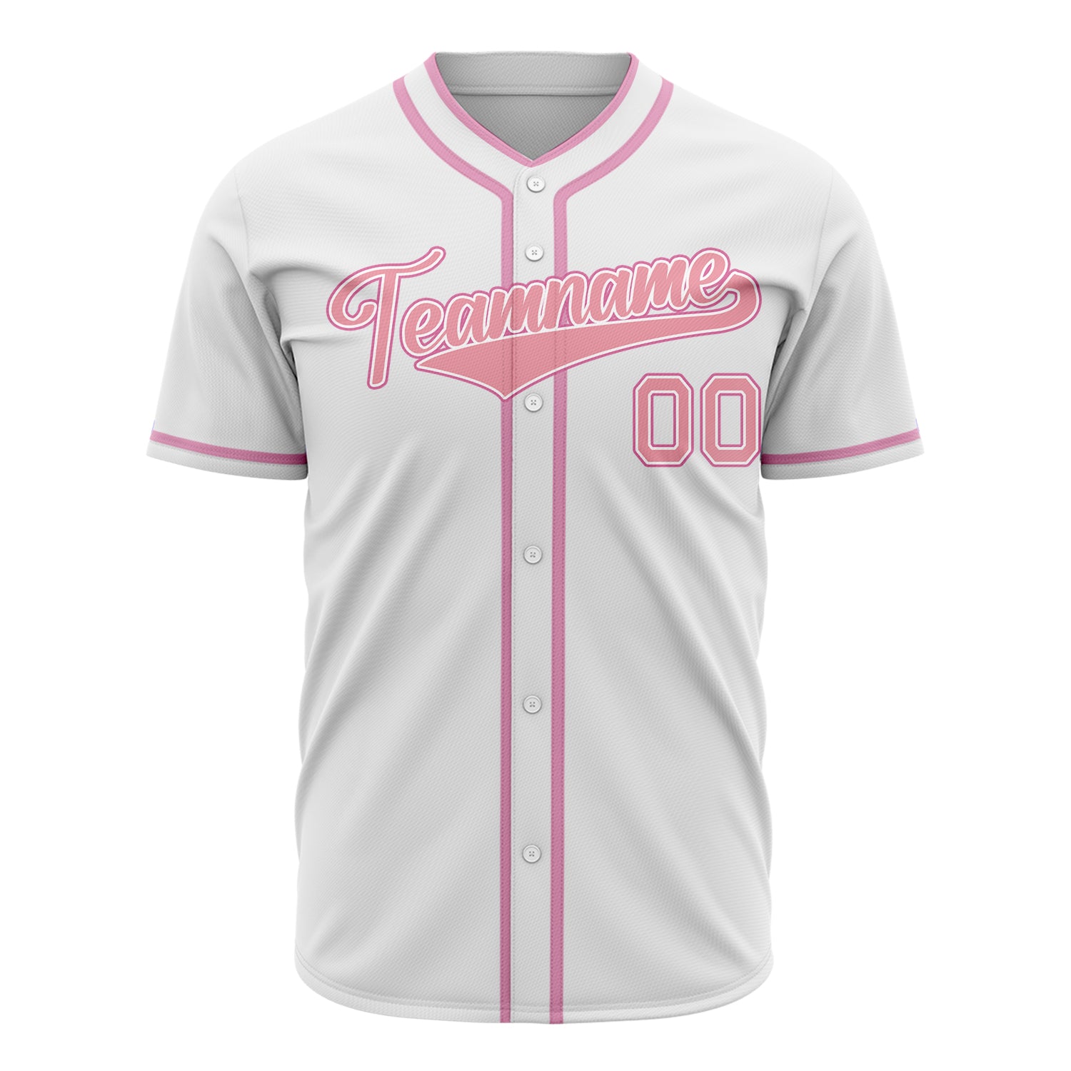 Benutzerdefiniertes Professionelles Weiß Rosa Baseballtrikot