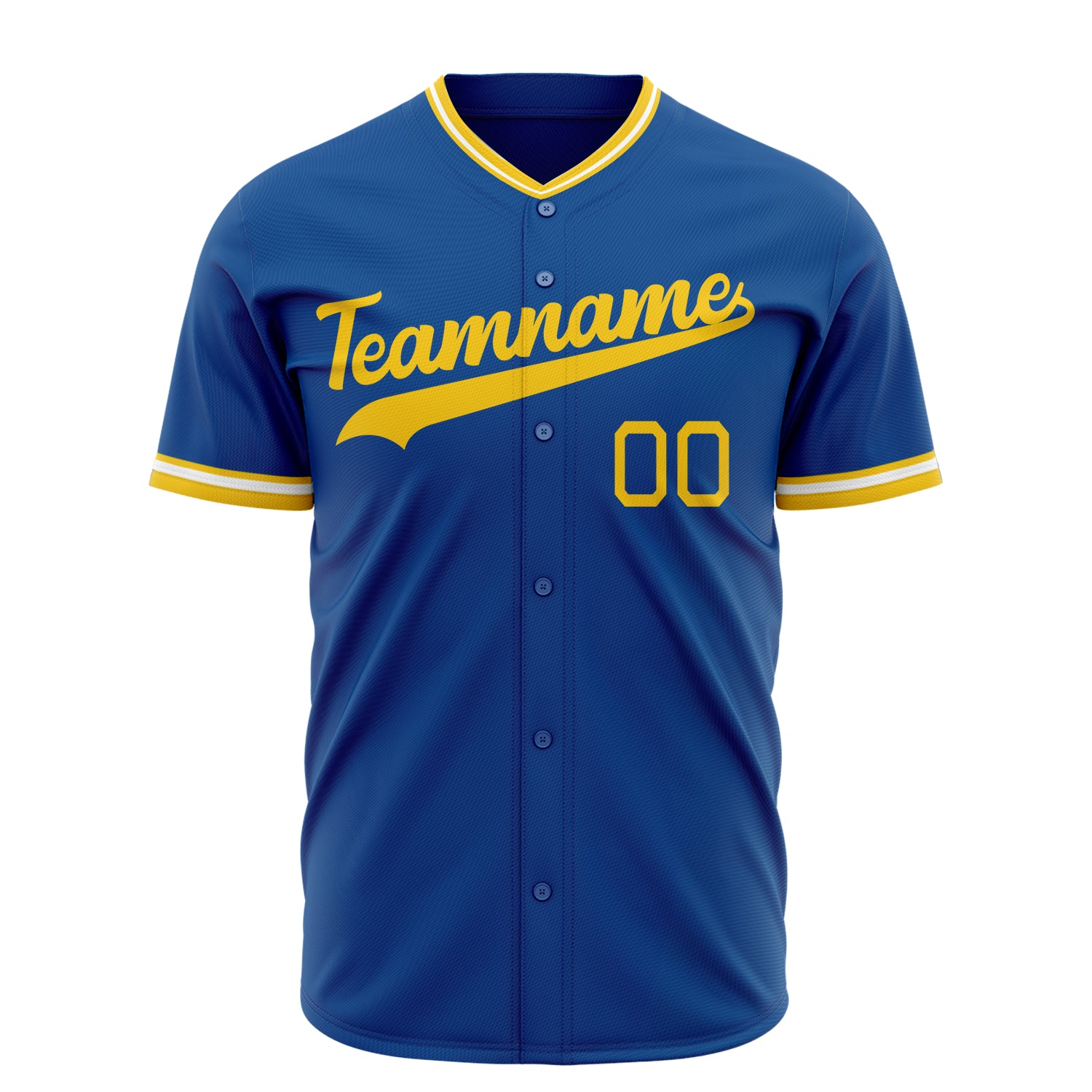 Benutzerdefiniertes Professionelles Königsblau Gold Baseballtrikot