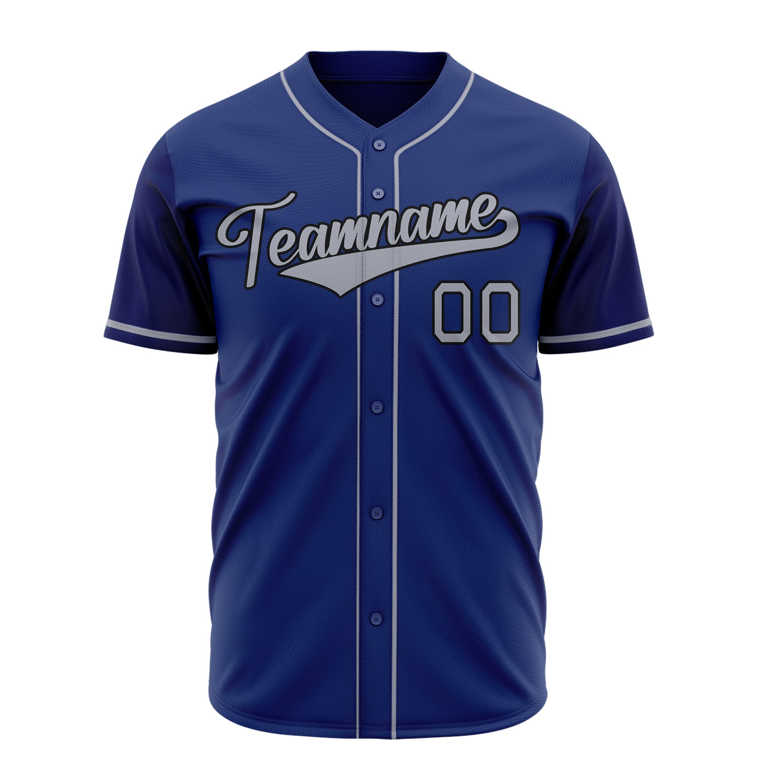 Benutzerdefiniertes Professionelles Königsblau Grau Baseballtrikot