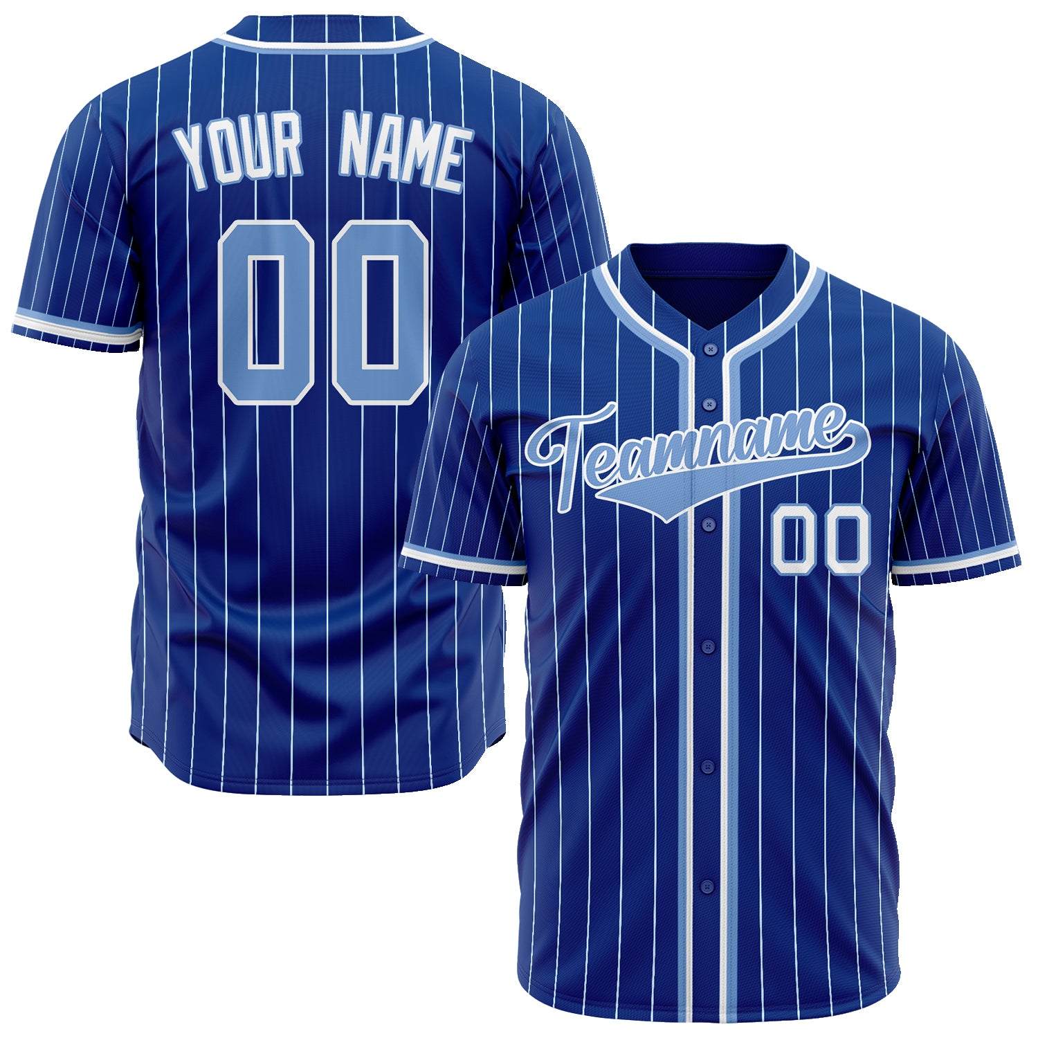 Benutzerdefiniertes Professionelles Königsblau Hellblau Baseballtrikot BB02240601TY012